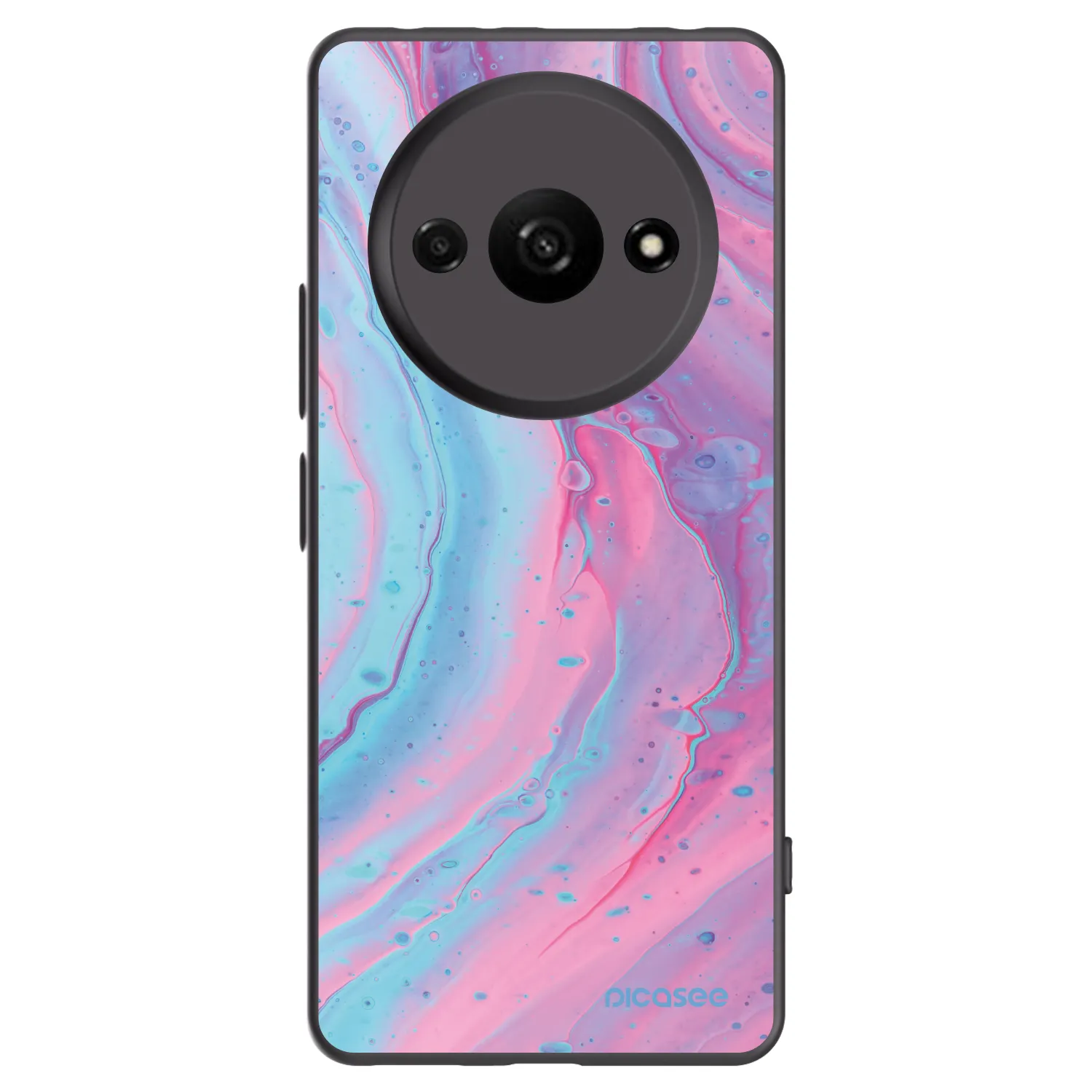 Picasee silikónový čierny obal pre Xiaomi Redmi A3 - Pink liquid