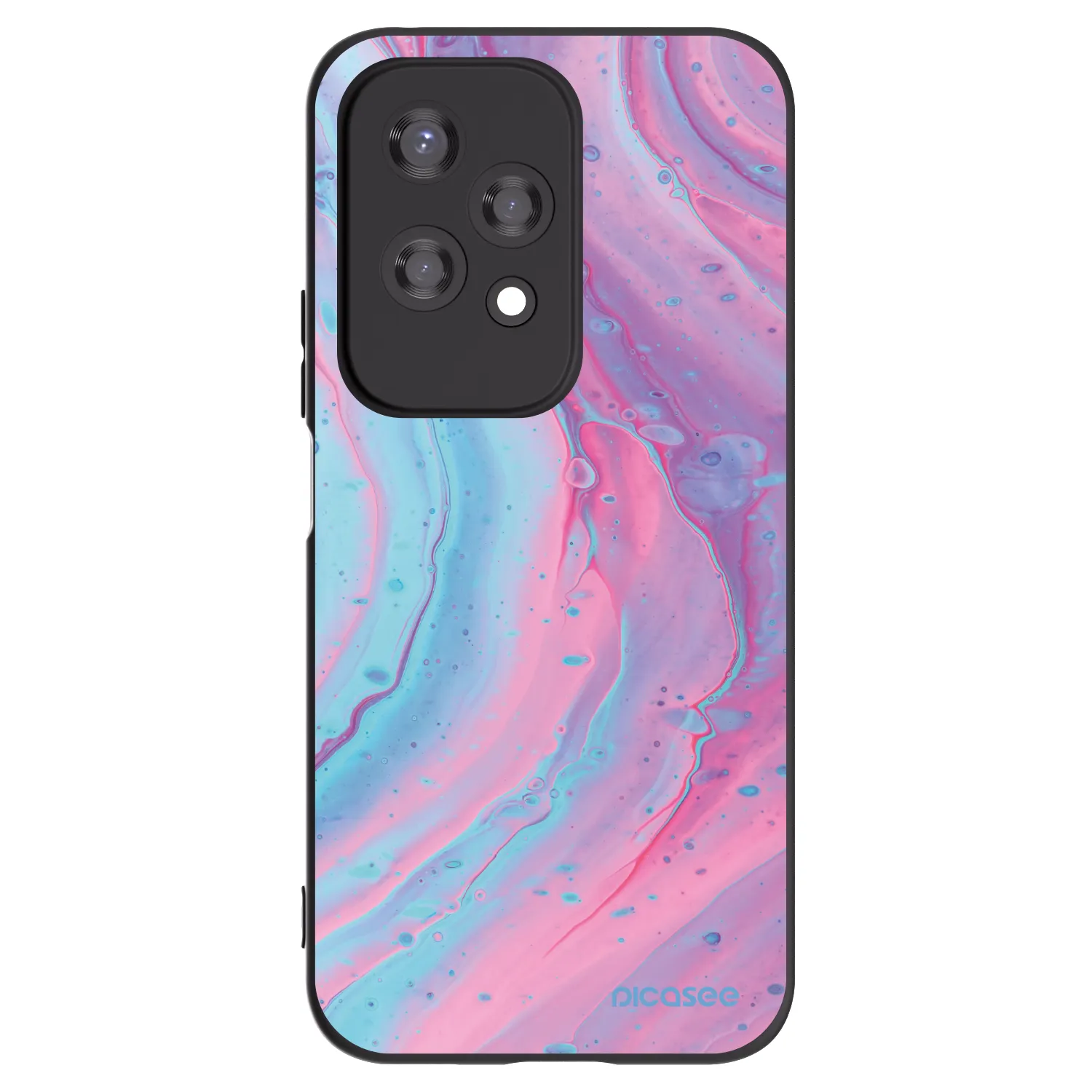 Picasee silikónový čierny obal pre Honor 200 Lite - Pink liquid