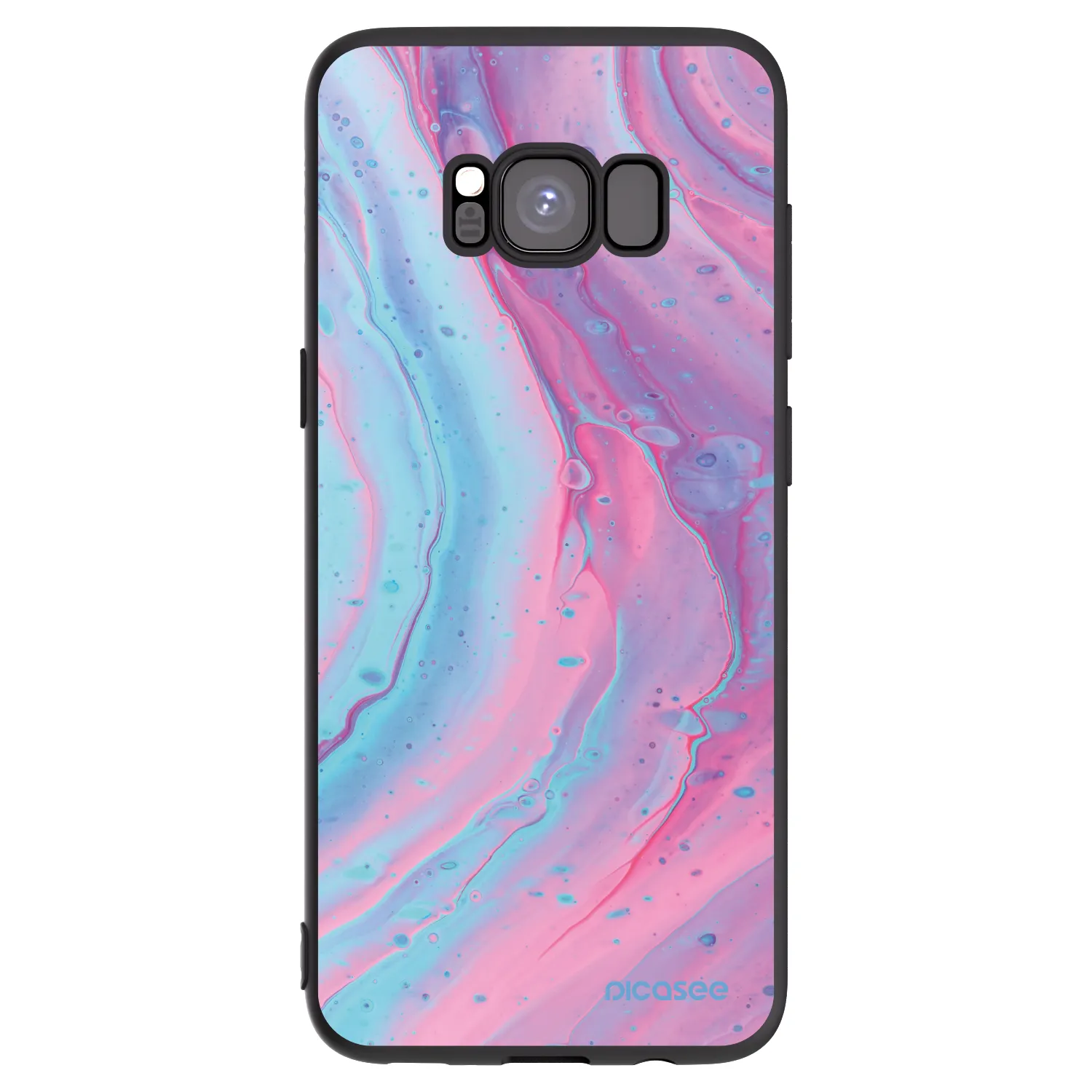 Picasee silikónový čierny obal pre Samsung Galaxy S8 G950F - Pink liquid