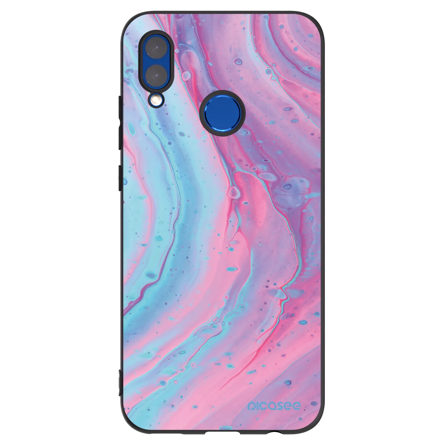 Picasee silikónový čierny obal pre Huawei P Smart 2019 - Pink liquid