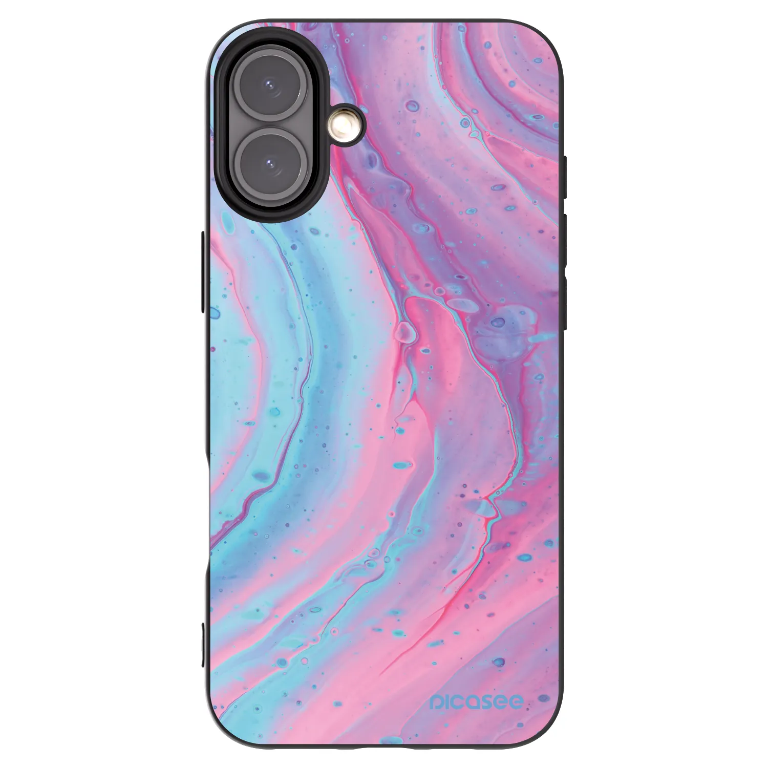 Picasee silikónový čierny obal pre Apple iPhone 16 Plus - Pink liquid