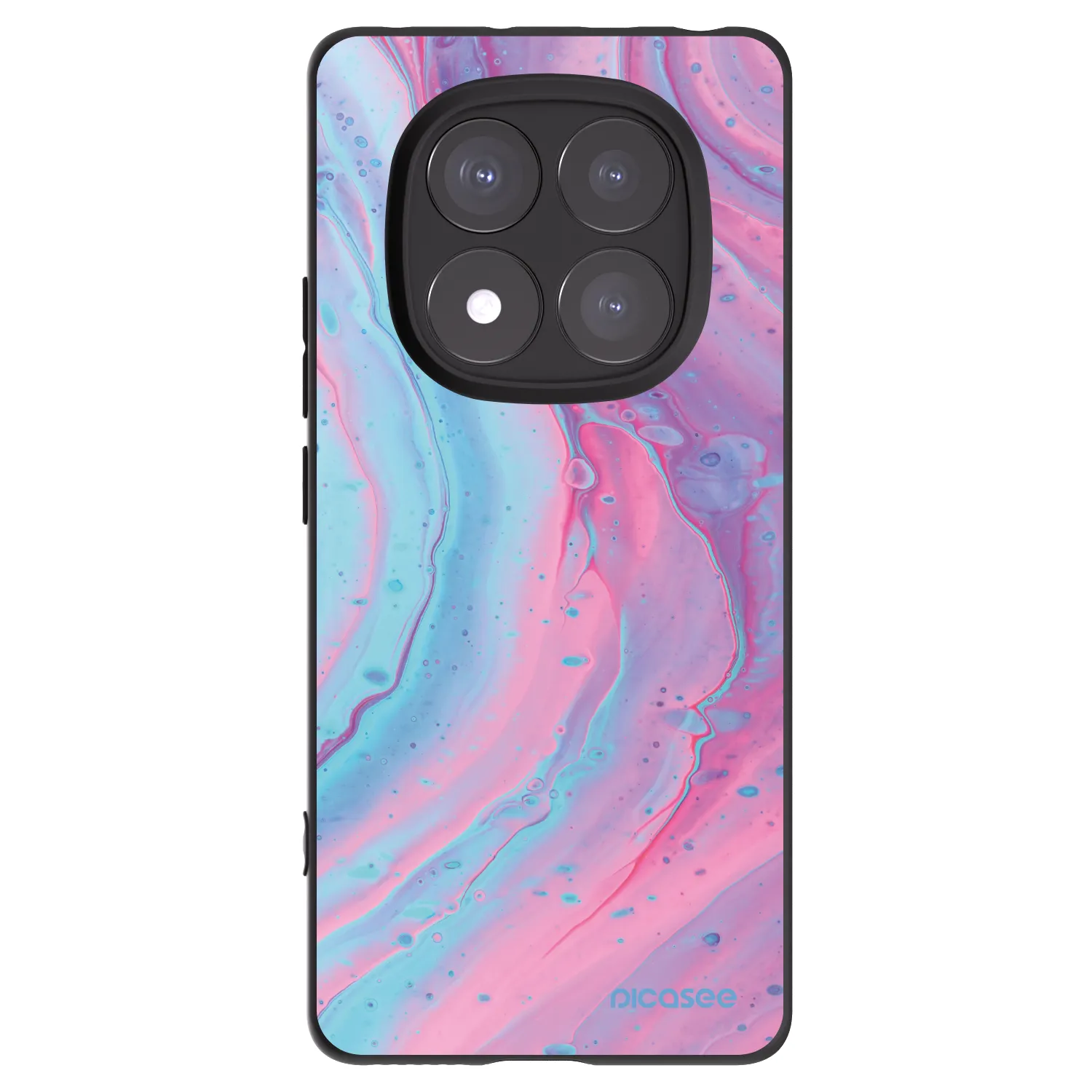 Picasee silikónový čierny obal pre Xiaomi Redmi Note 14 Pro+ 5G - Pink liquid