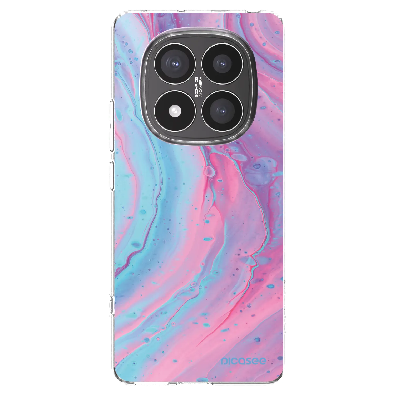Picasee silikónový prehľadný obal pre Xiaomi Redmi Note 14 Pro+ 5G - Pink liquid