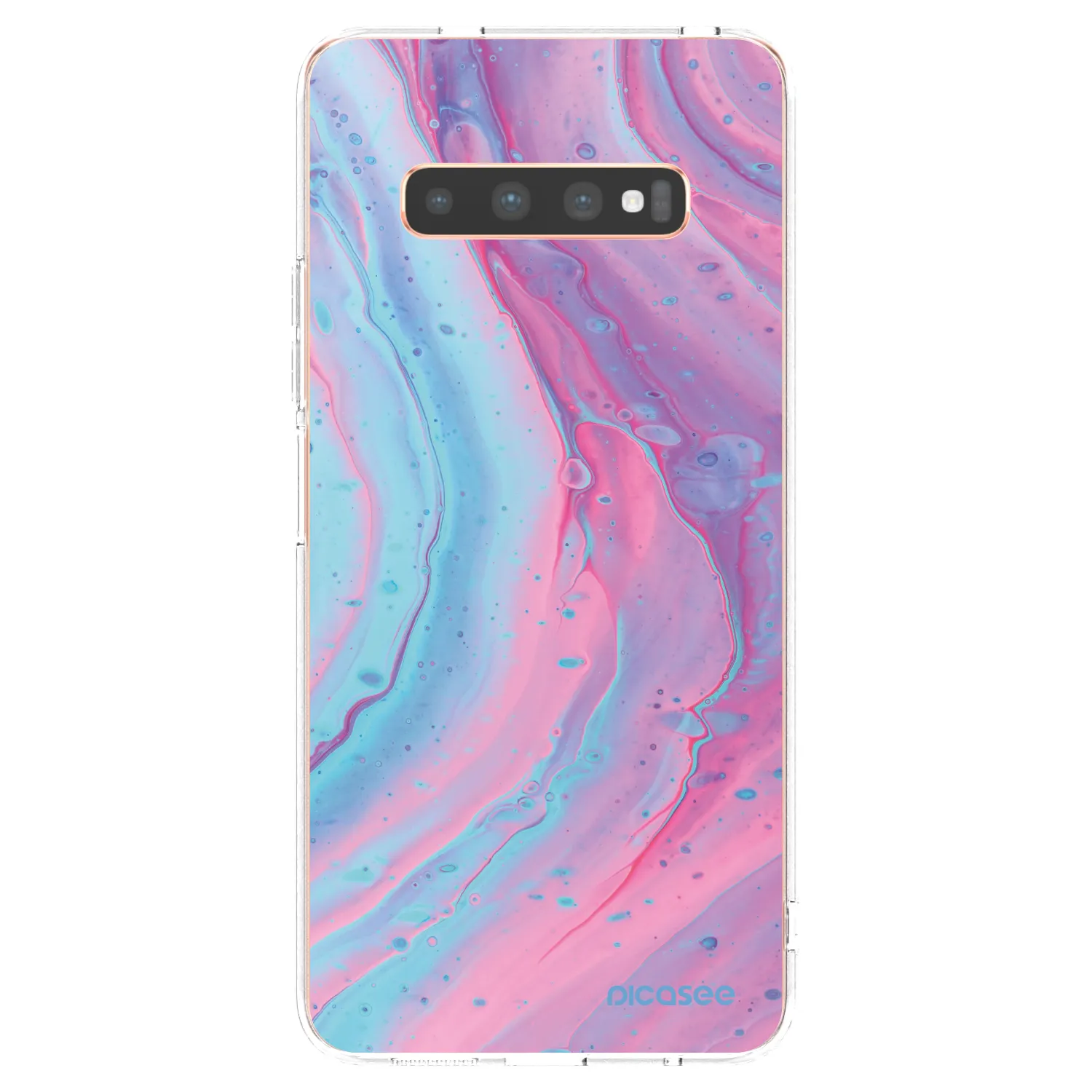 Picasee silikónový prehľadný obal pre Samsung Galaxy S10 Plus G975 - Pink liquid