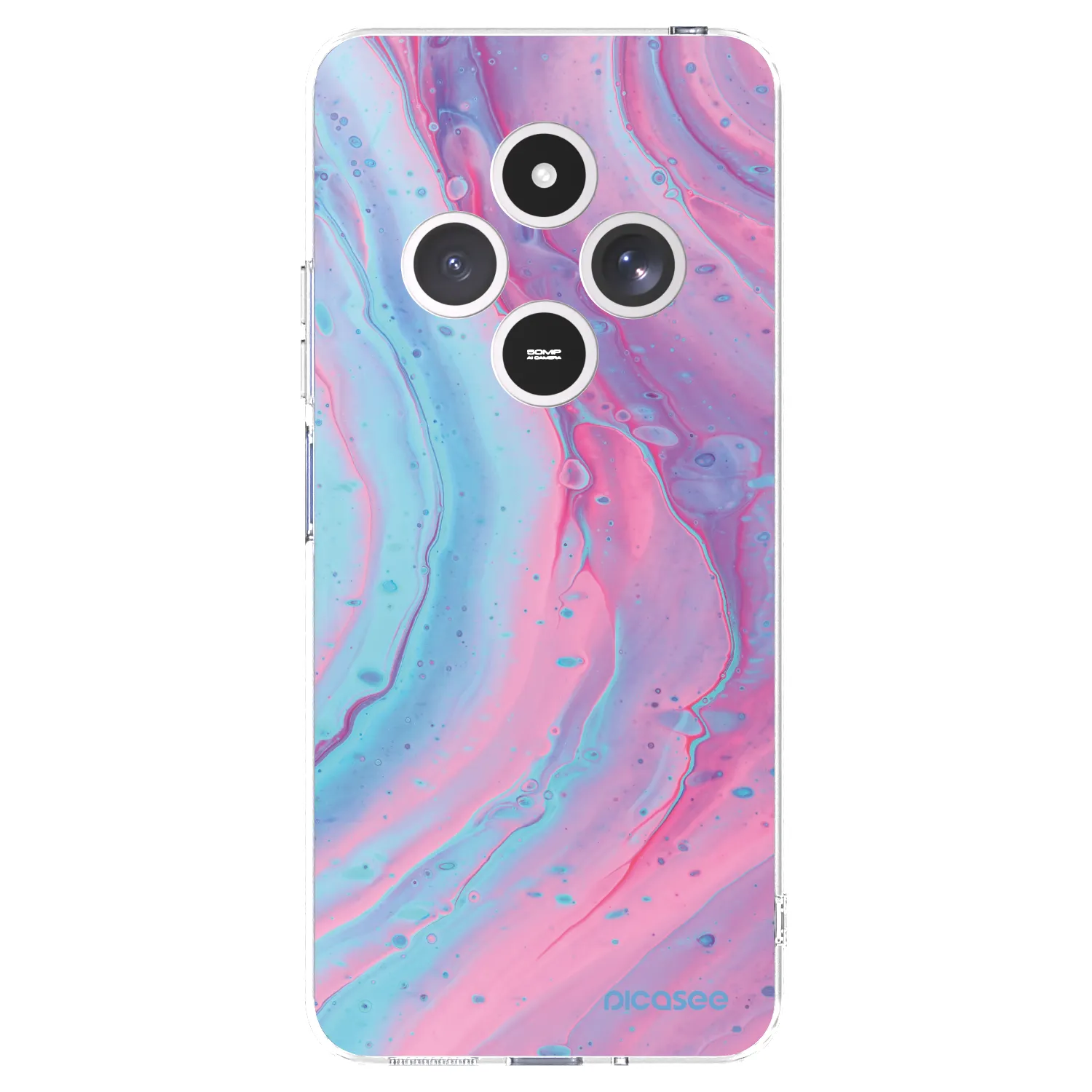 Picasee silikónový prehľadný obal pre Xiaomi Redmi 14C - Pink liquid