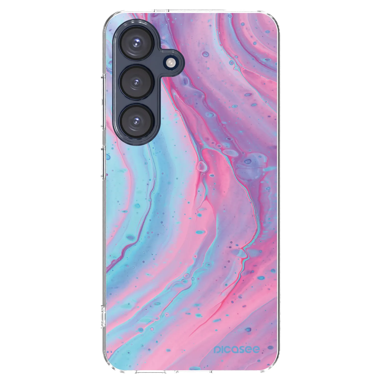 Picasee silikónový prehľadný obal pre Samsung Galaxy S25 5G - Pink liquid