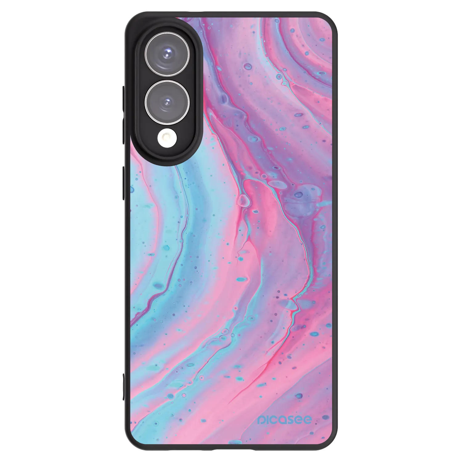 Picasee silikónový čierny obal pre Samsung Galaxy S25 Edge 5G - Pink liquid