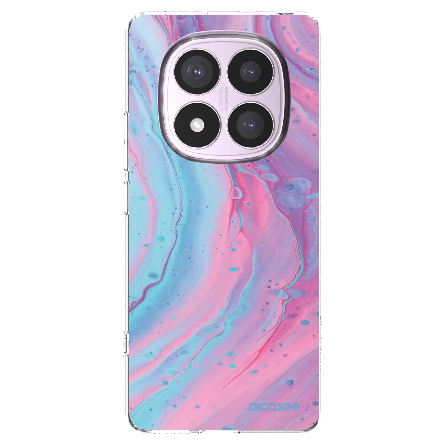 Silikónový prehľadný obal pre Xiaomi Redmi Note 14 Pro 4G - Pink liquid