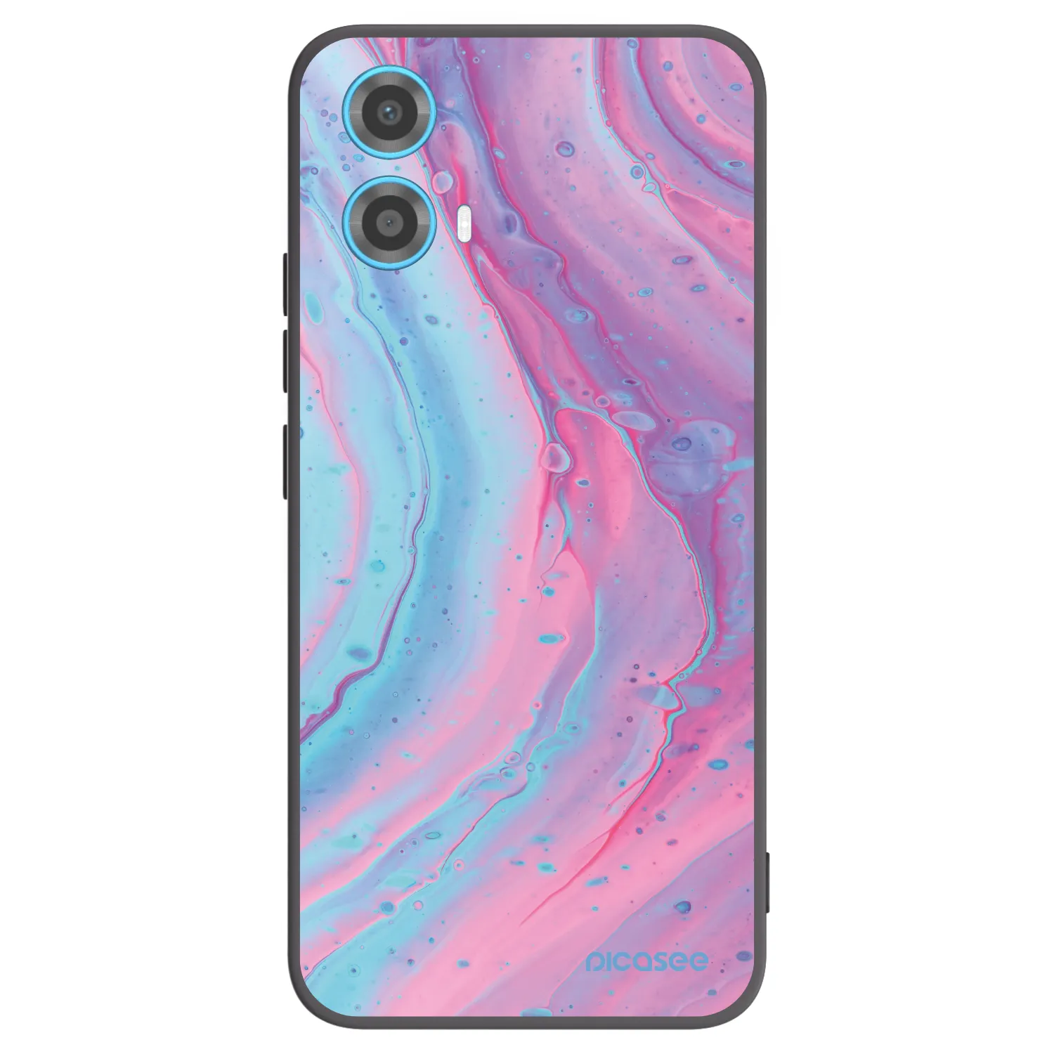 Picasee silikónový čierny obal pre Motorola Moto G34 5G - Pink liquid