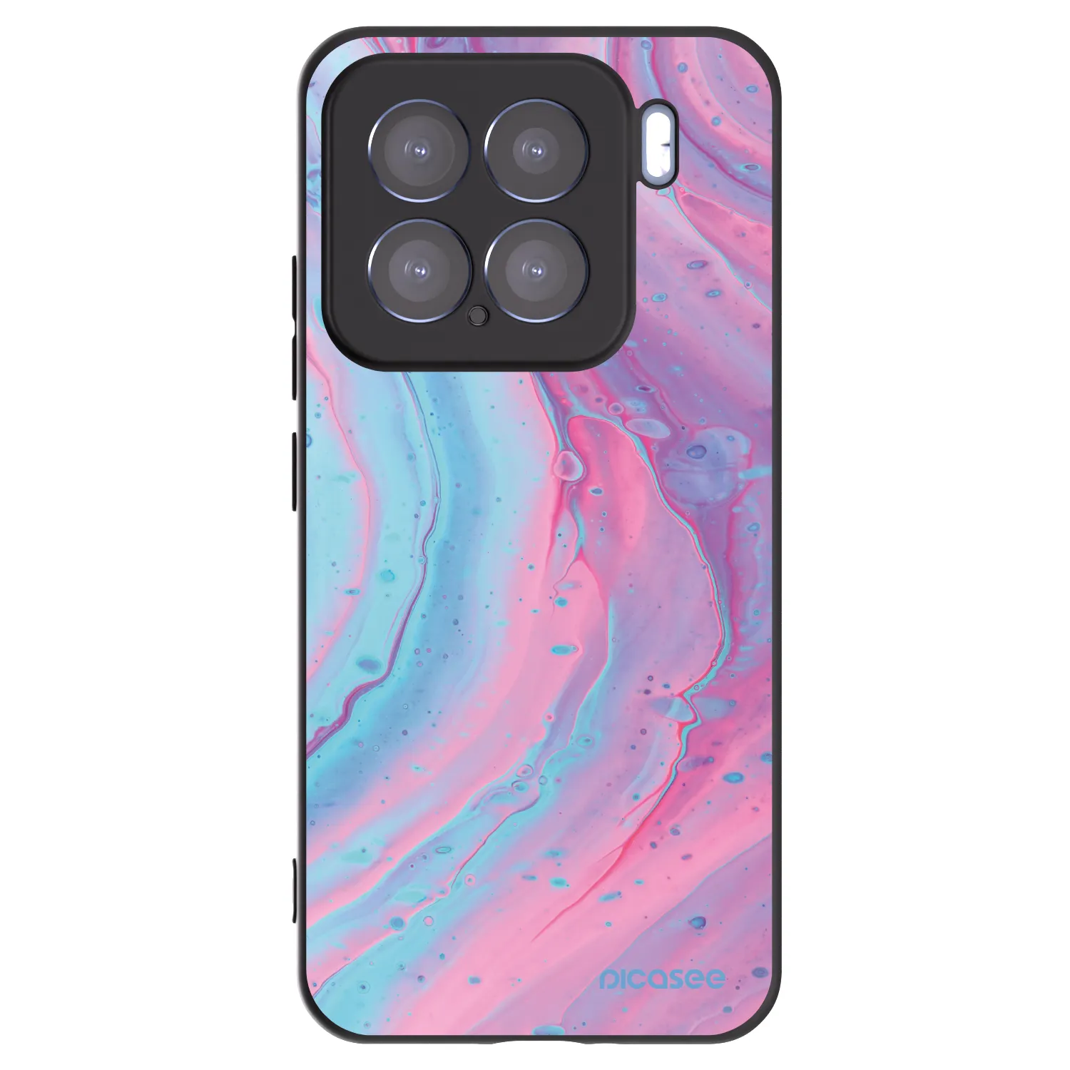 Silikónový čierny obal pre Xiaomi 15 - Pink liquid