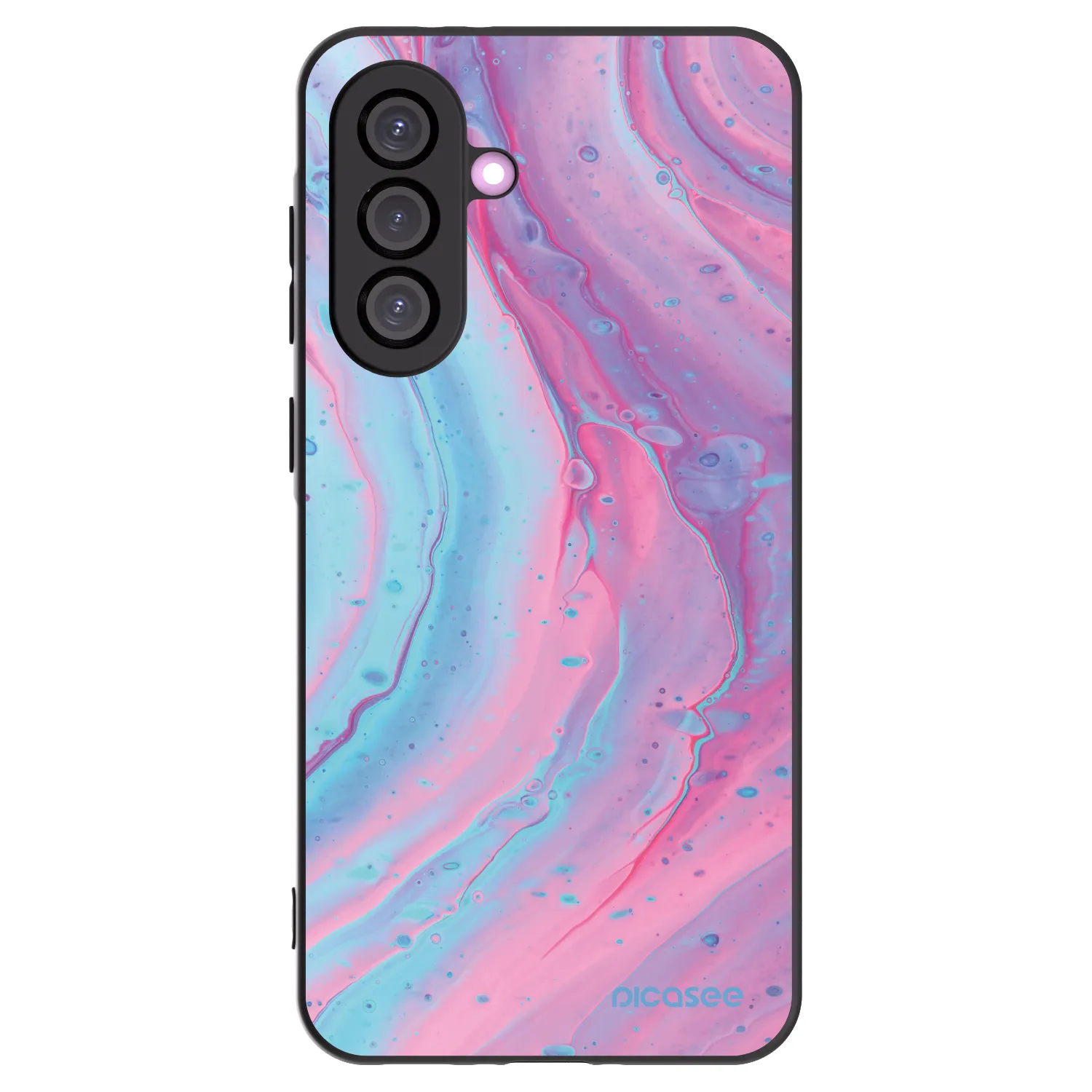 Picasee silikónový čierny obal pre Samsung Galaxy A56 5G A566B - Pink liquid
