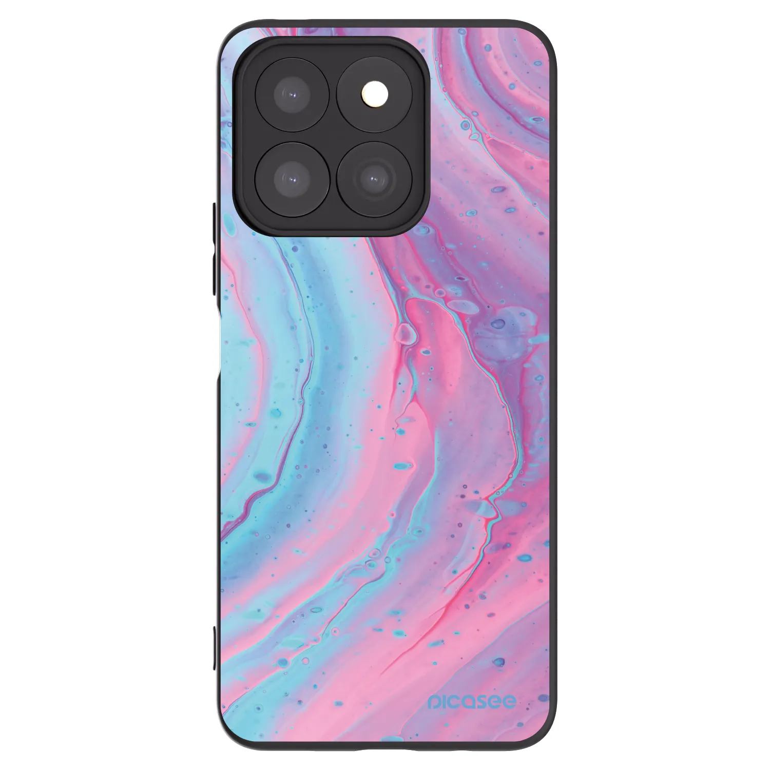 Picasee silikónový čierny obal pre Honor X8c - Pink liquid