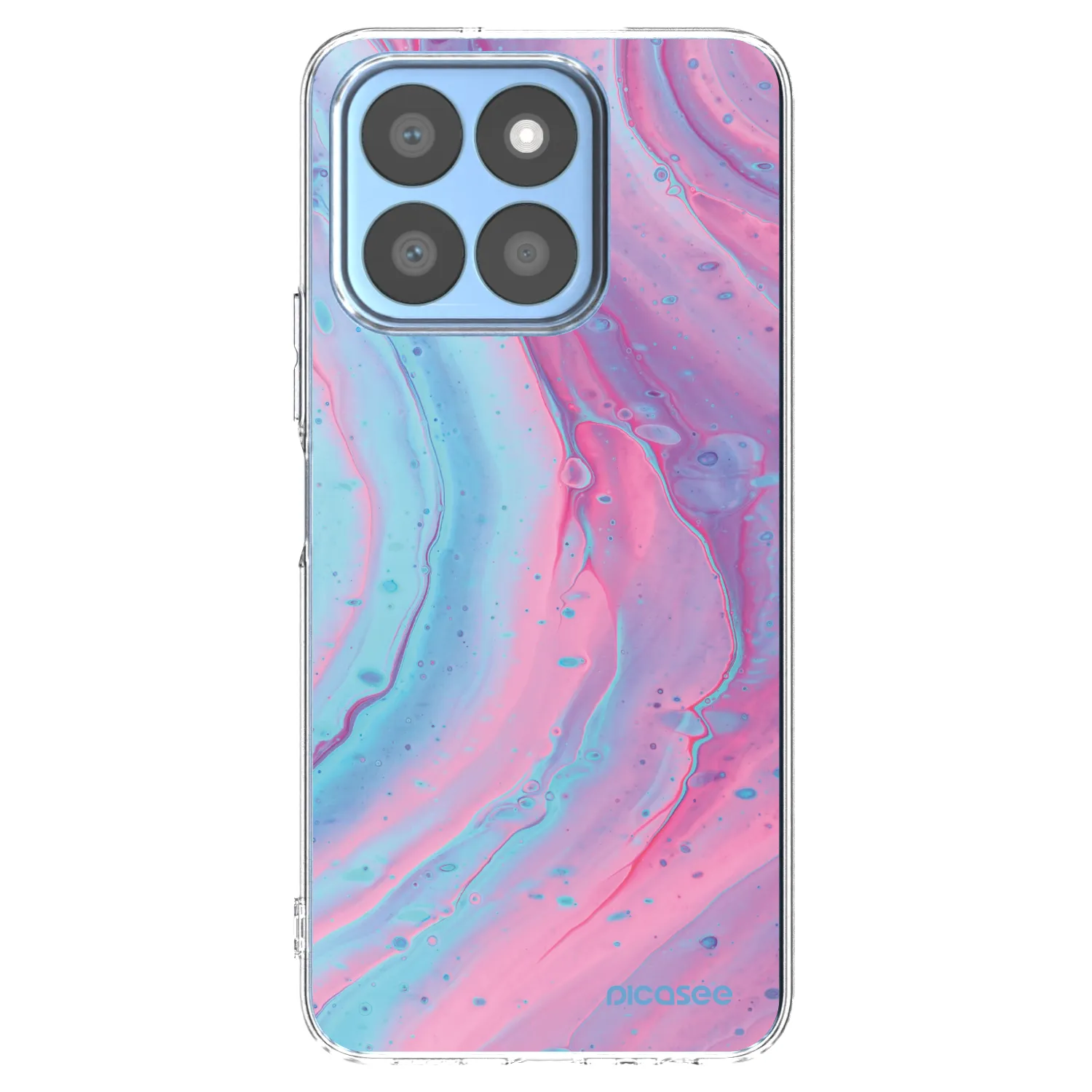 Picasee silikónový prehľadný obal pre Honor X8c - Pink liquid