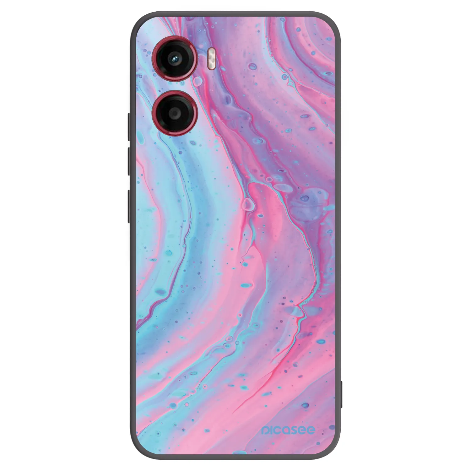 Silikónový čierny obal pre Motorola Moto G05 - Pink liquid