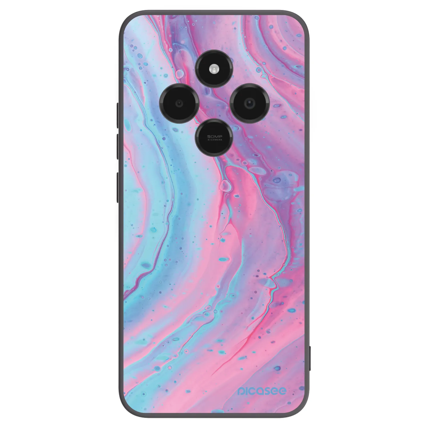 Picasee silikónový čierny obal pre Xiaomi Poco C75 - Pink liquid