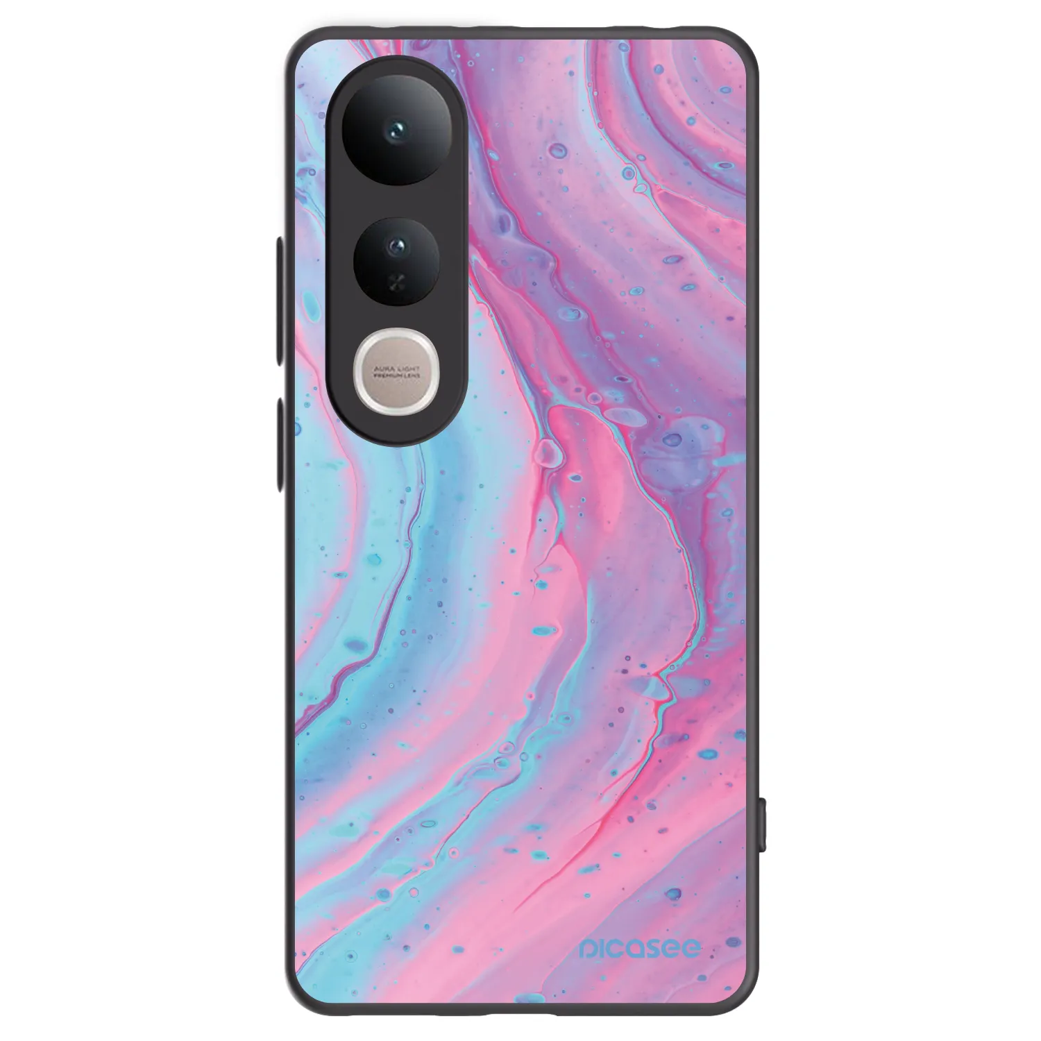 Picasee silikónový čierny obal pre Vivo V50 Lite 5G - Pink liquid