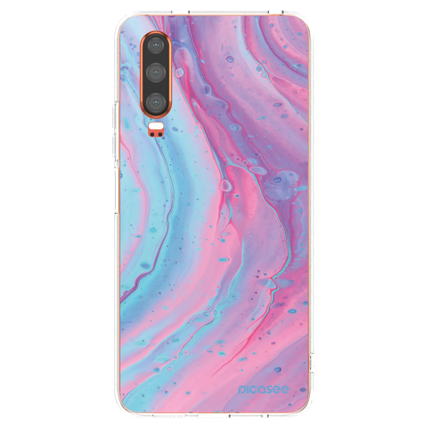 Picasee silikónový prehľadný obal pre Huawei P30 - Pink liquid