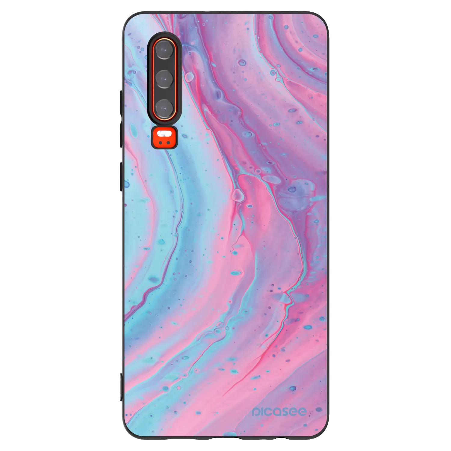 Picasee silikónový čierny obal pre Huawei P30 - Pink liquid