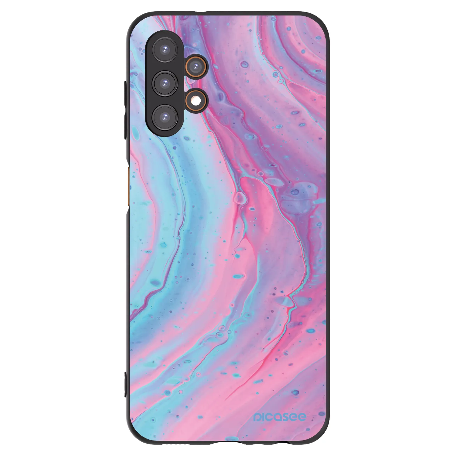 Picasee silikónový čierny obal pre Samsung Galaxy A13 5G - Pink liquid