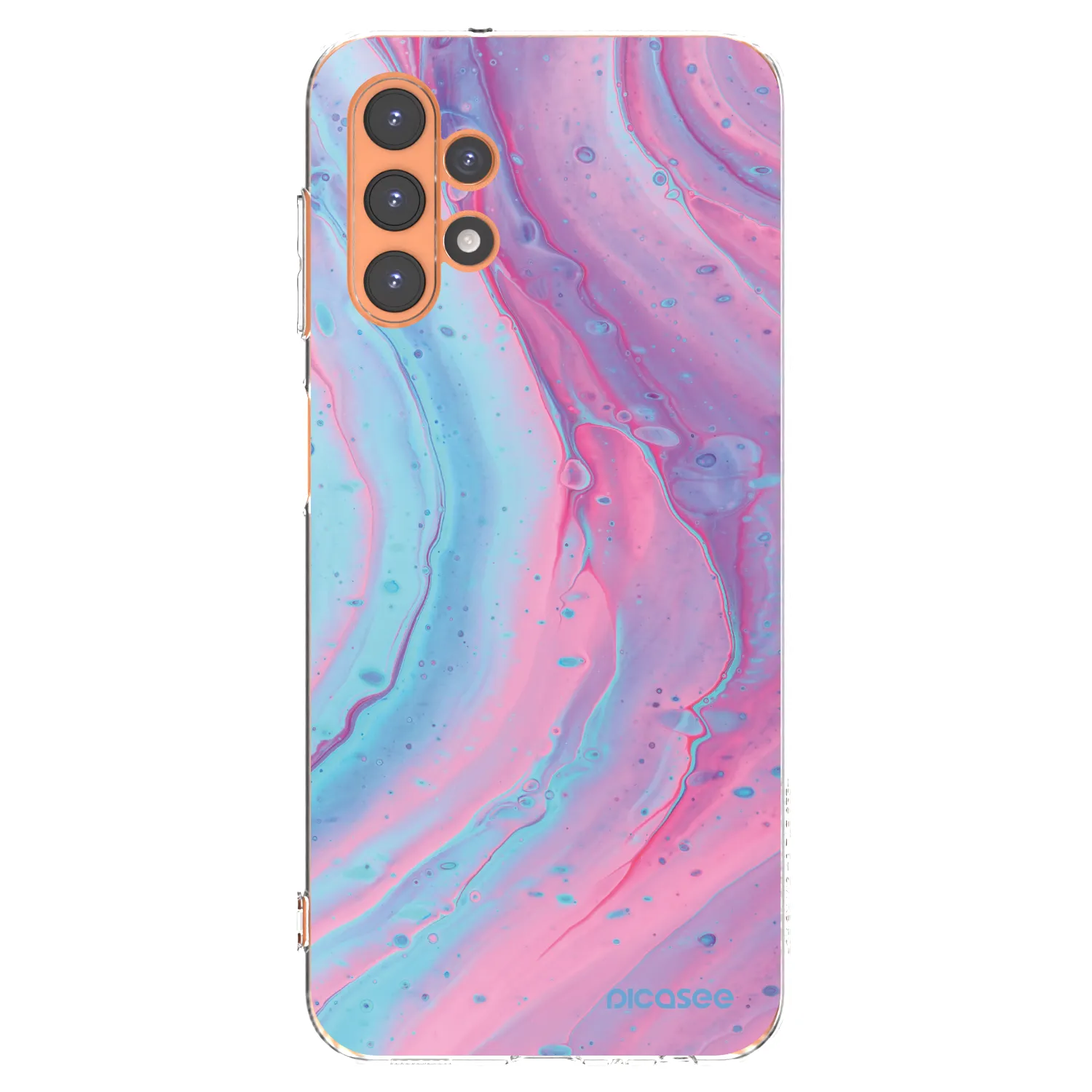 Picasee silikónový prehľadný obal pre Samsung Galaxy A13 5G - Pink liquid