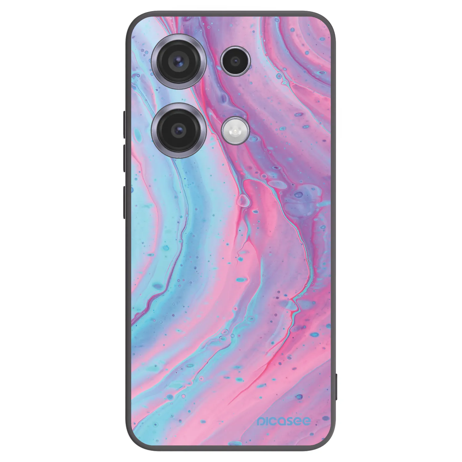 Picasee silikónový čierny obal pre Xiaomi Redmi Note 14S - Pink liquid
