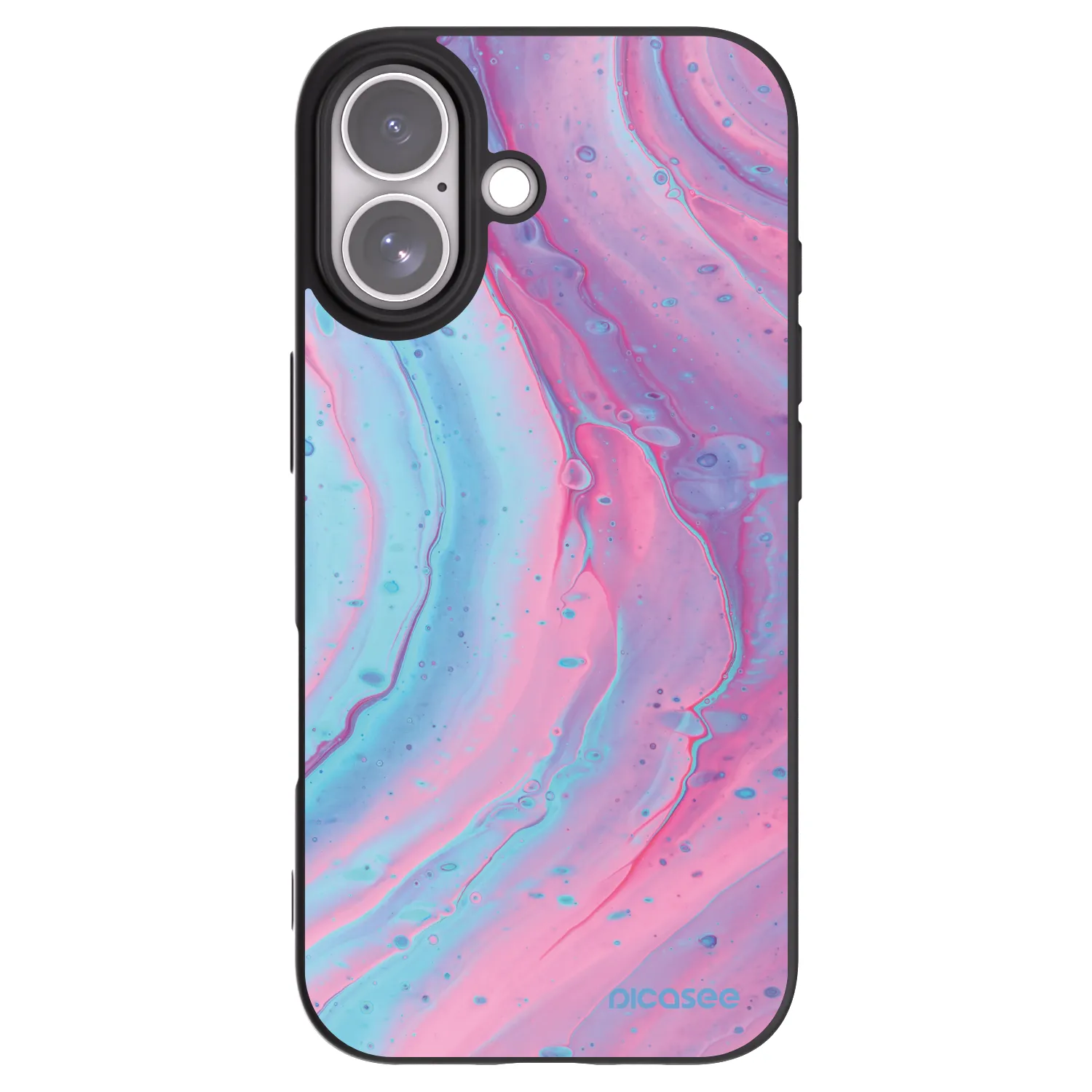 Picasee silikónový čierny obal pre Apple iPhone 17 - Pink liquid