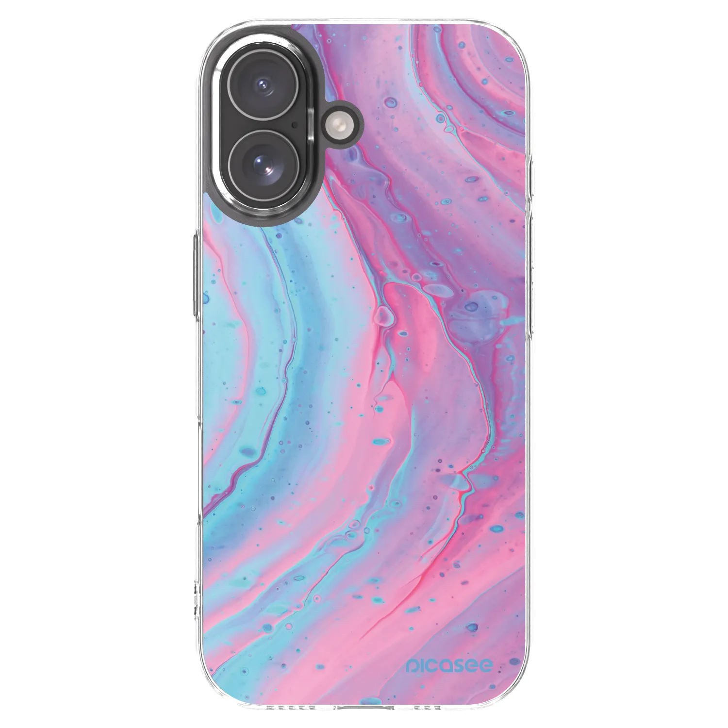 Picasee silikónový prehľadný obal pre Apple iPhone 17 - Pink liquid