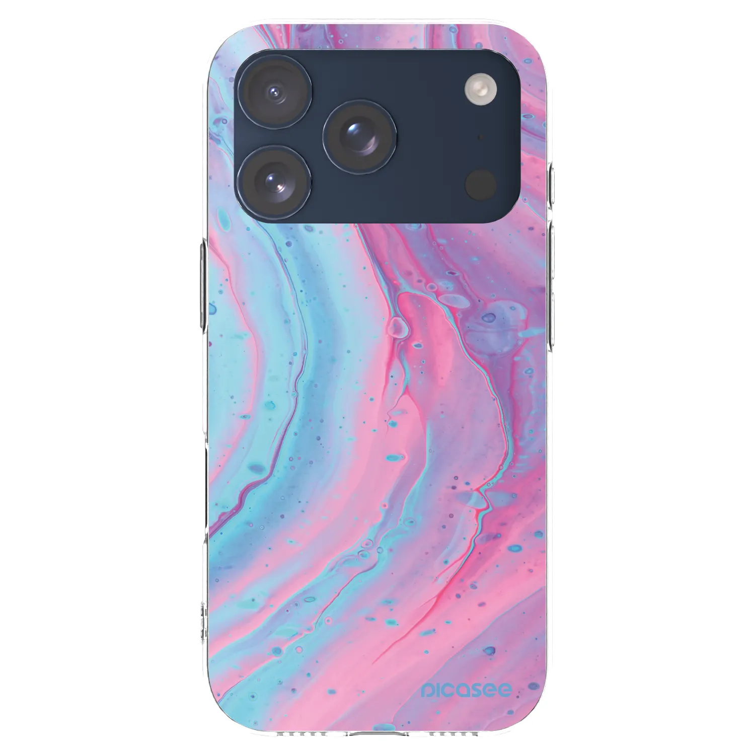 Silikónový prehľadný obal pre Apple iPhone 17 Pro - Pink liquid