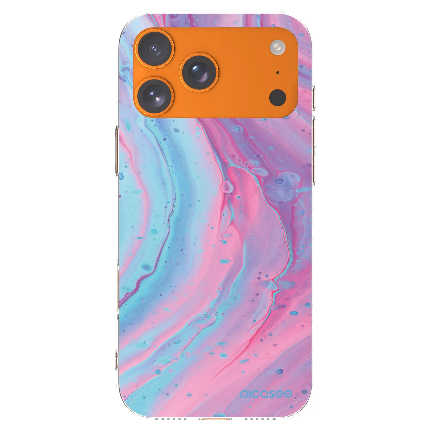 Silikónový prehľadný obal pre Apple iPhone 17 Pro Max - Pink liquid