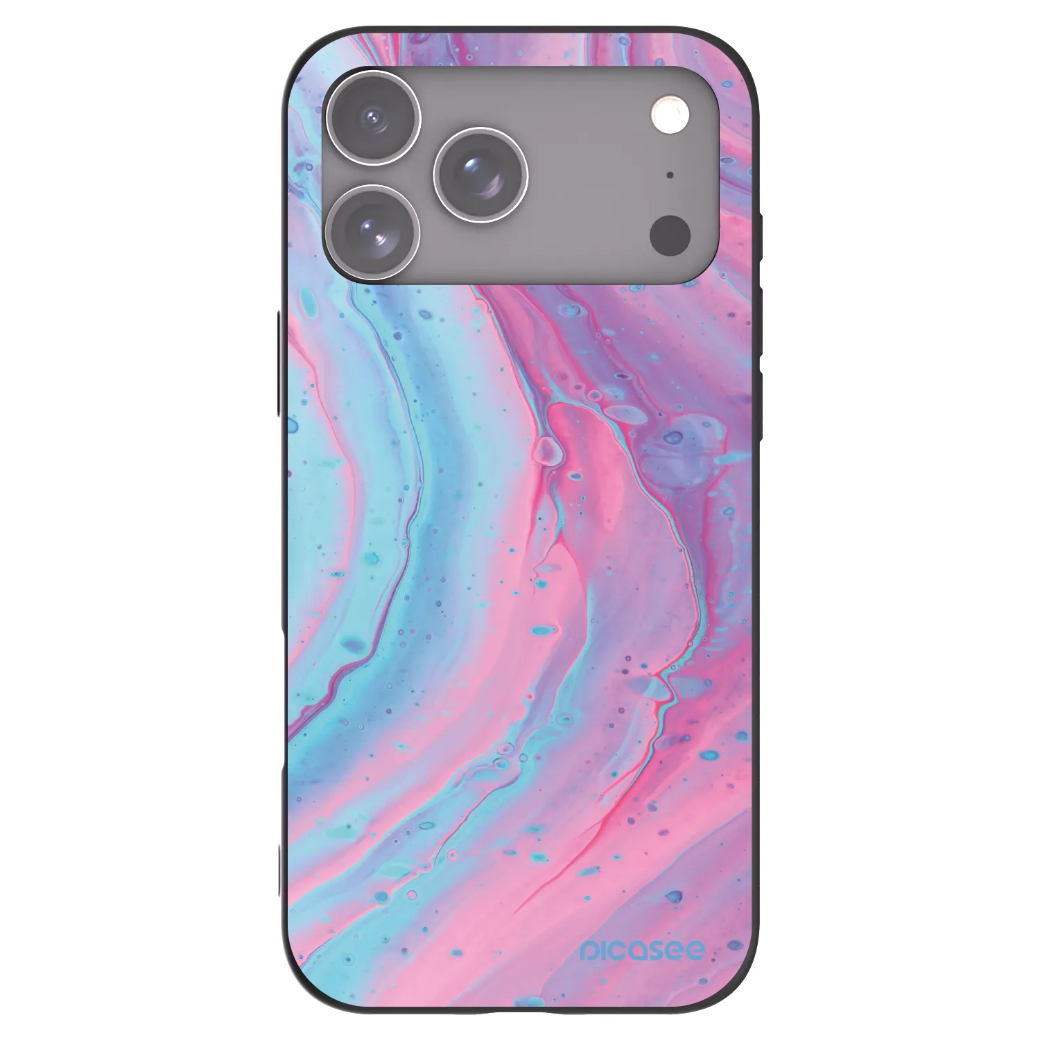 Silikónový čierny obal pre Apple iPhone 17 Pro Max - Pink liquid