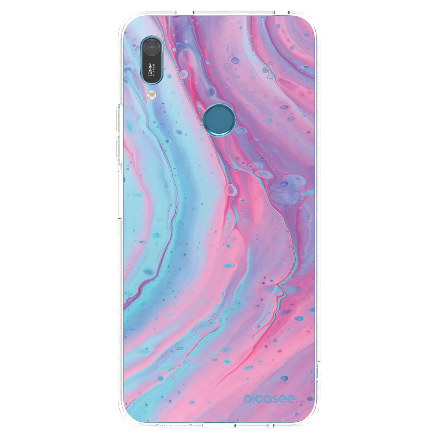 Picasee silikónový prehľadný obal pre Huawei Y6 2019 - Pink liquid