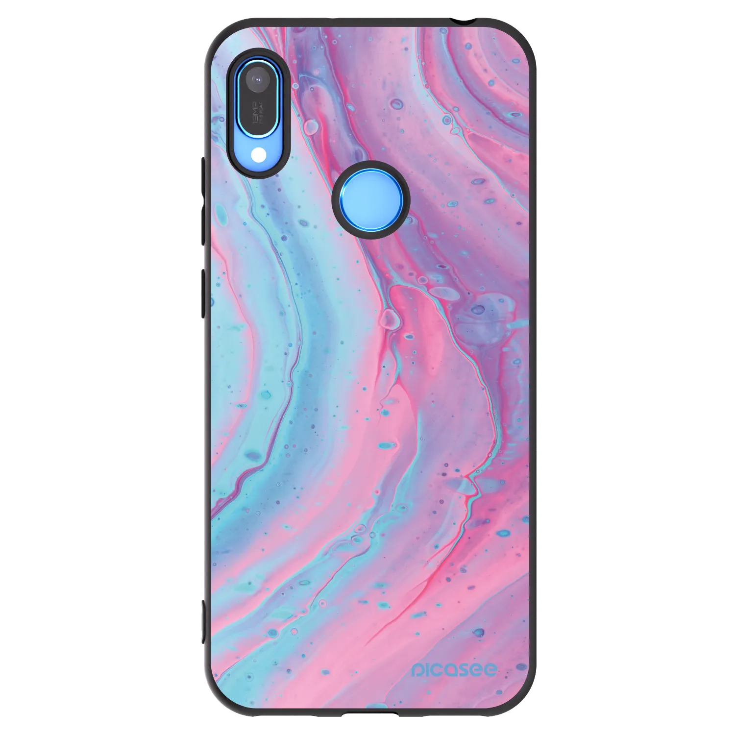 Picasee silikónový čierny obal pre Huawei Y6 2019 - Pink liquid