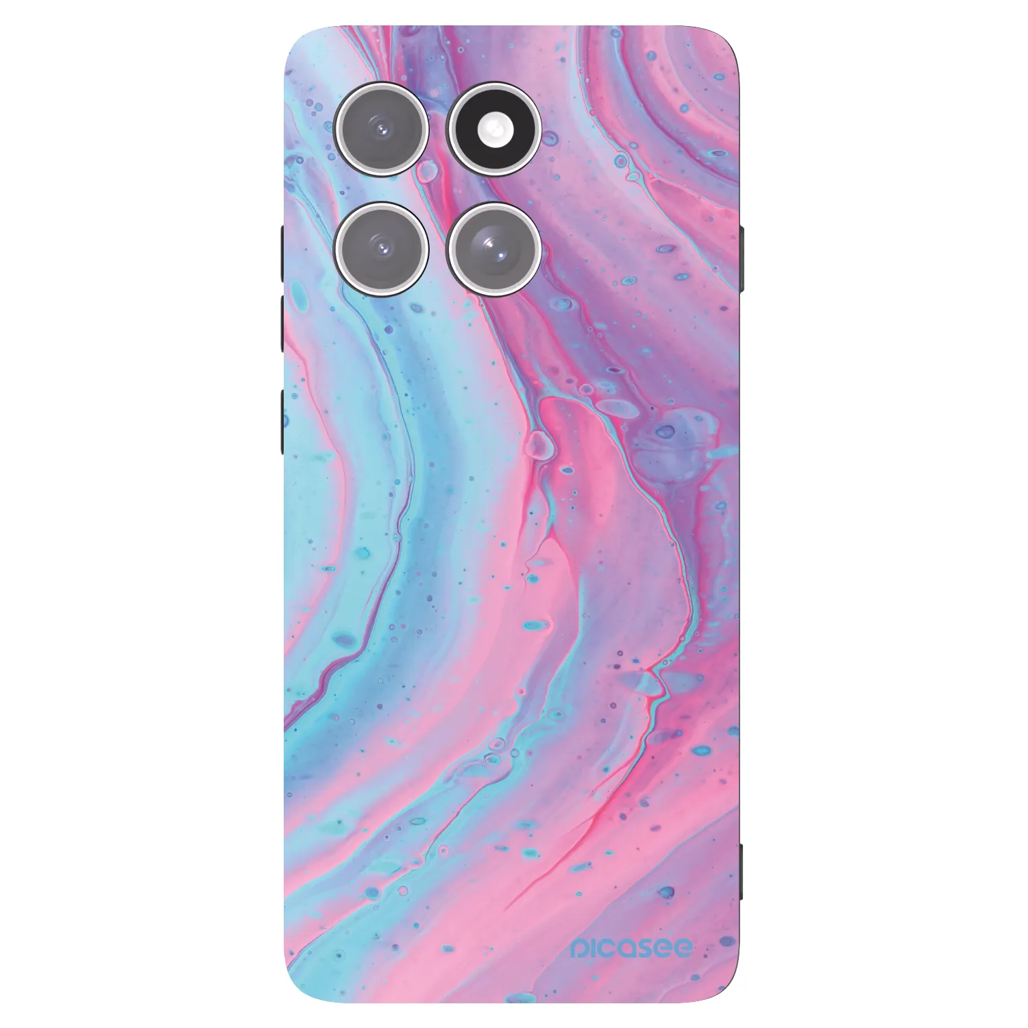 Picasee silikónový čierny obal pre Motorola Edge 60 Pro - Pink liquid