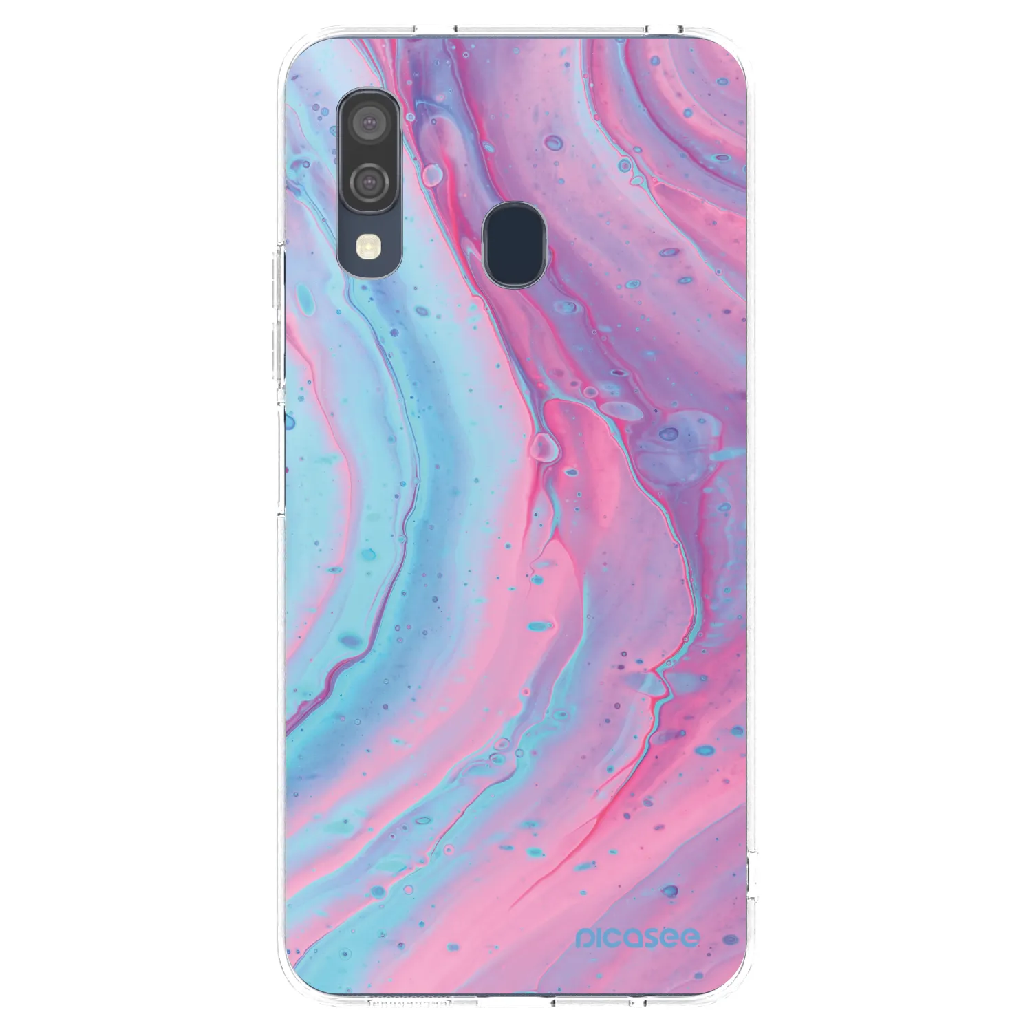 Picasee silikónový prehľadný obal pre Samsung Galaxy A40 A405F - Pink liquid