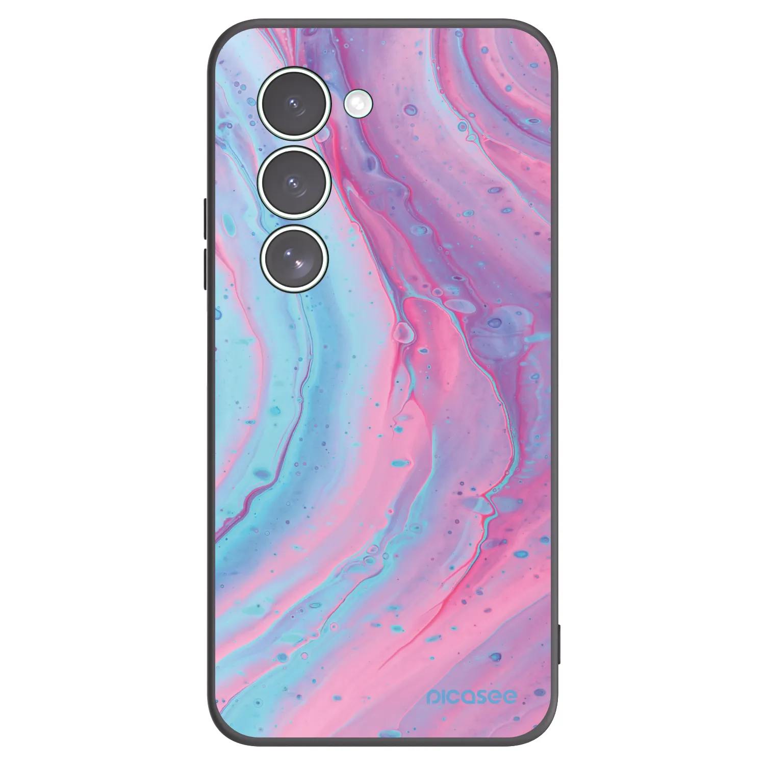 Picasee silikónový čierny obal pre Xiaomi Redmi 15 5G - Pink liquid