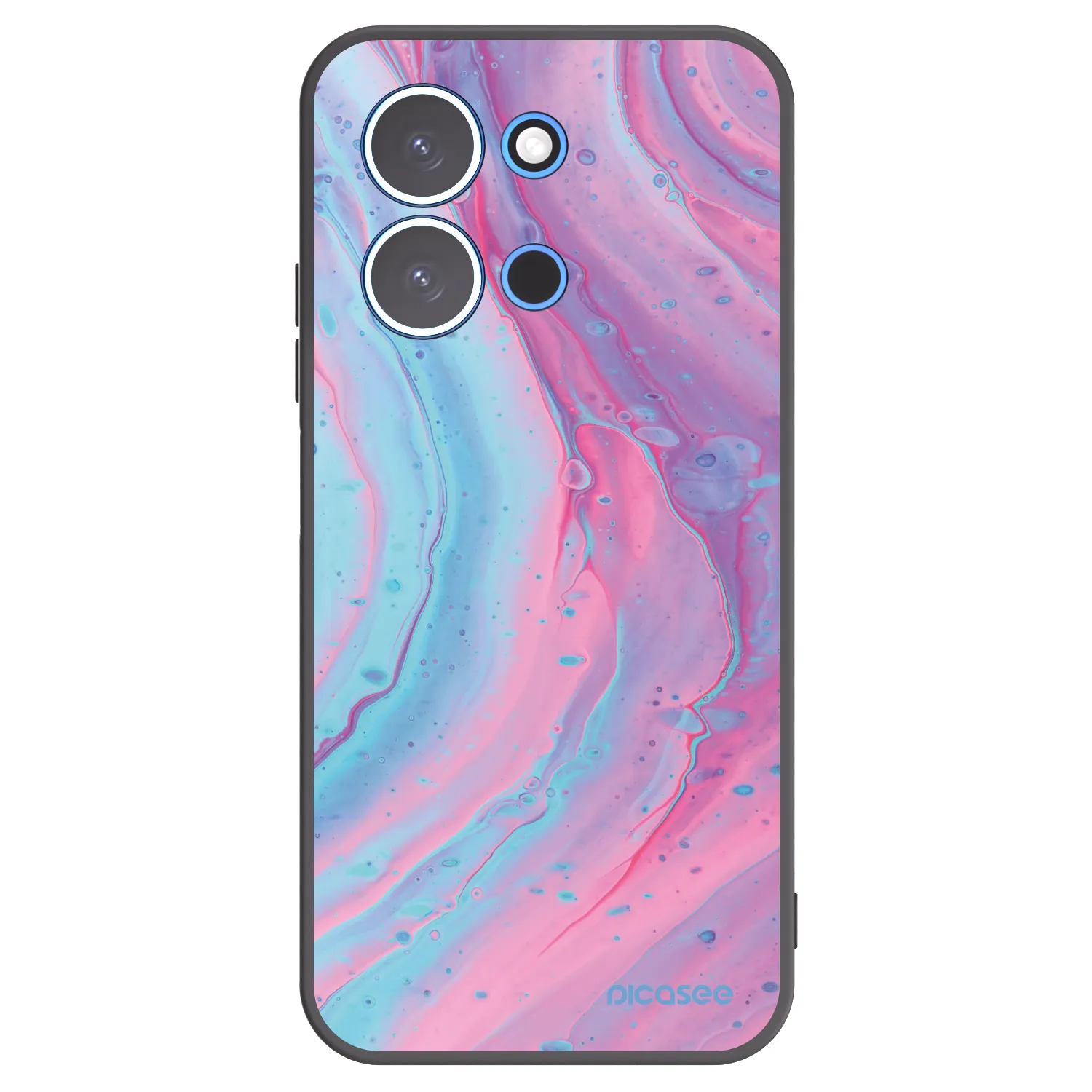 Picasee silikónový čierny obal pre Xiaomi Redmi 15C 4G - Pink liquid