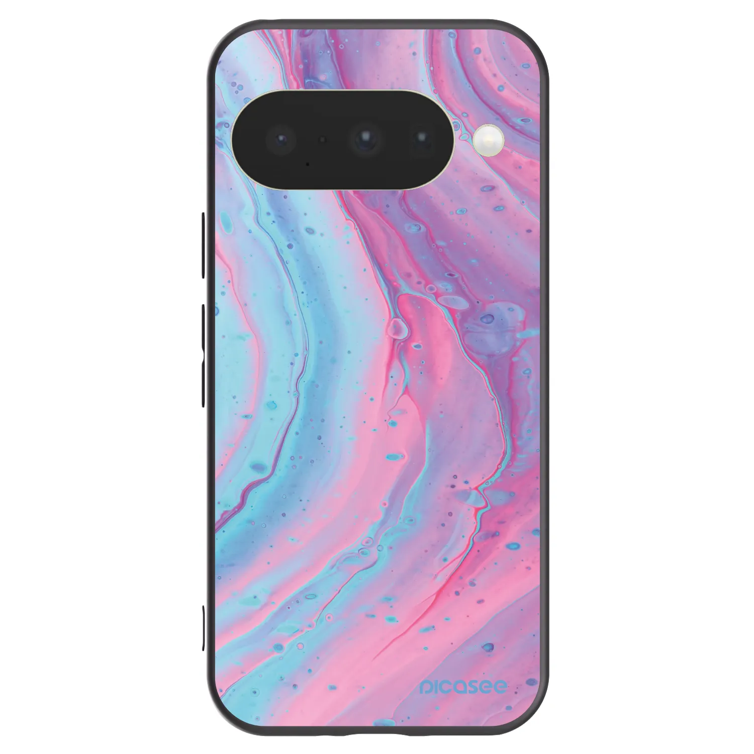 Picasee silikónový čierny obal pre Google Pixel 10 - Pink liquid