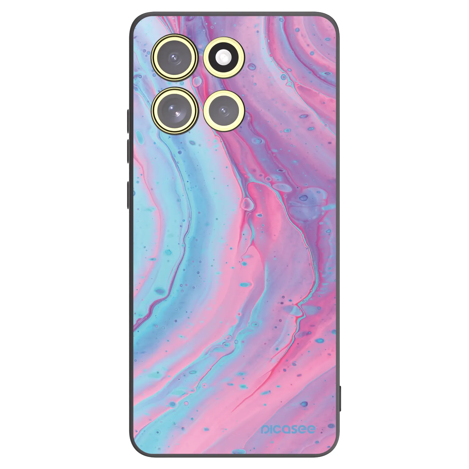 Picasee silikónový čierny obal pre Motorola Moto G86 Power 5G - Pink liquid