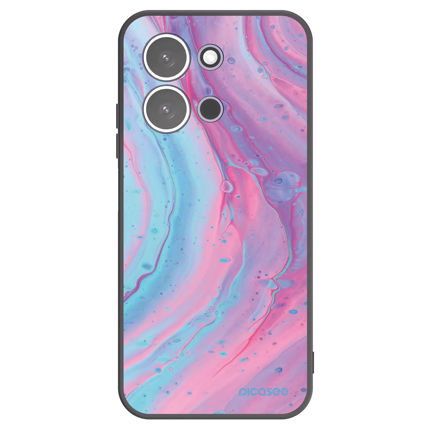 Picasee silikónový čierny obal pre Xiaomi Redmi 15C 5G - Pink liquid