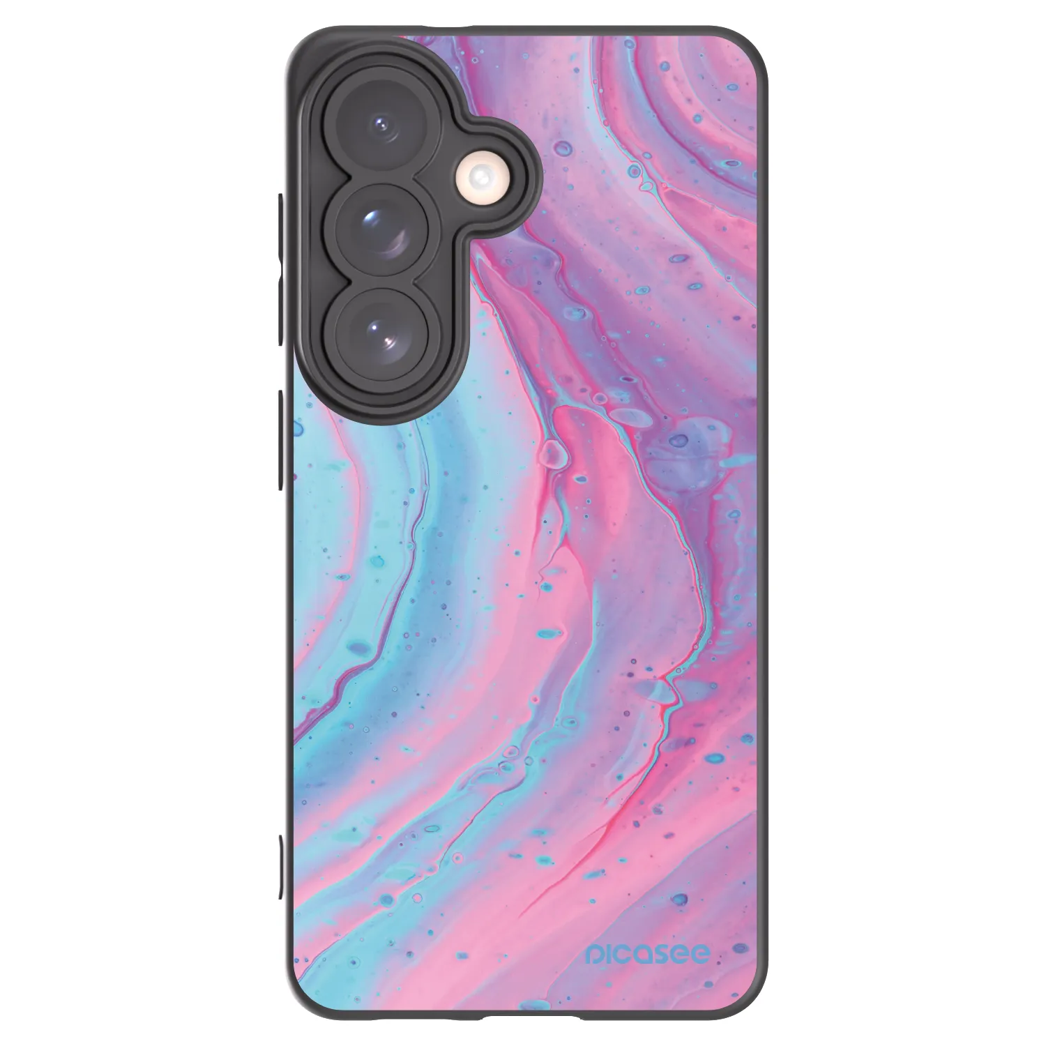 Picasee silikónový čierny obal pre Samsung Galaxy S26 - Pink liquid
