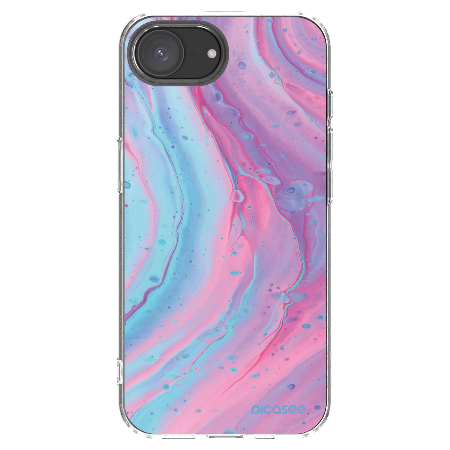 Picasee silikónový prehľadný obal pre Apple iPhone 17e - Pink liquid