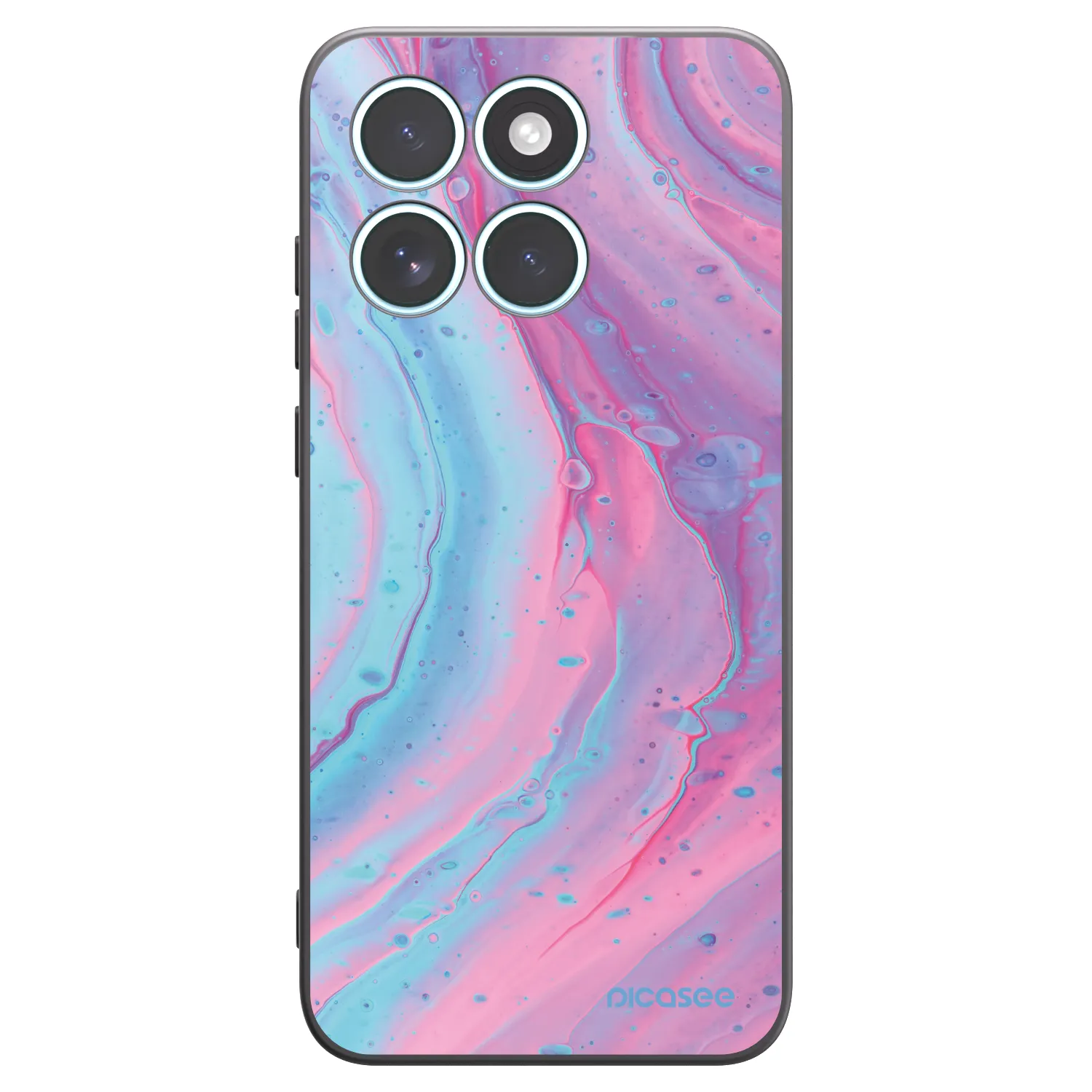 Picasee silikónový čierny obal pre Motorola Edge 70 Fusion - Pink liquid