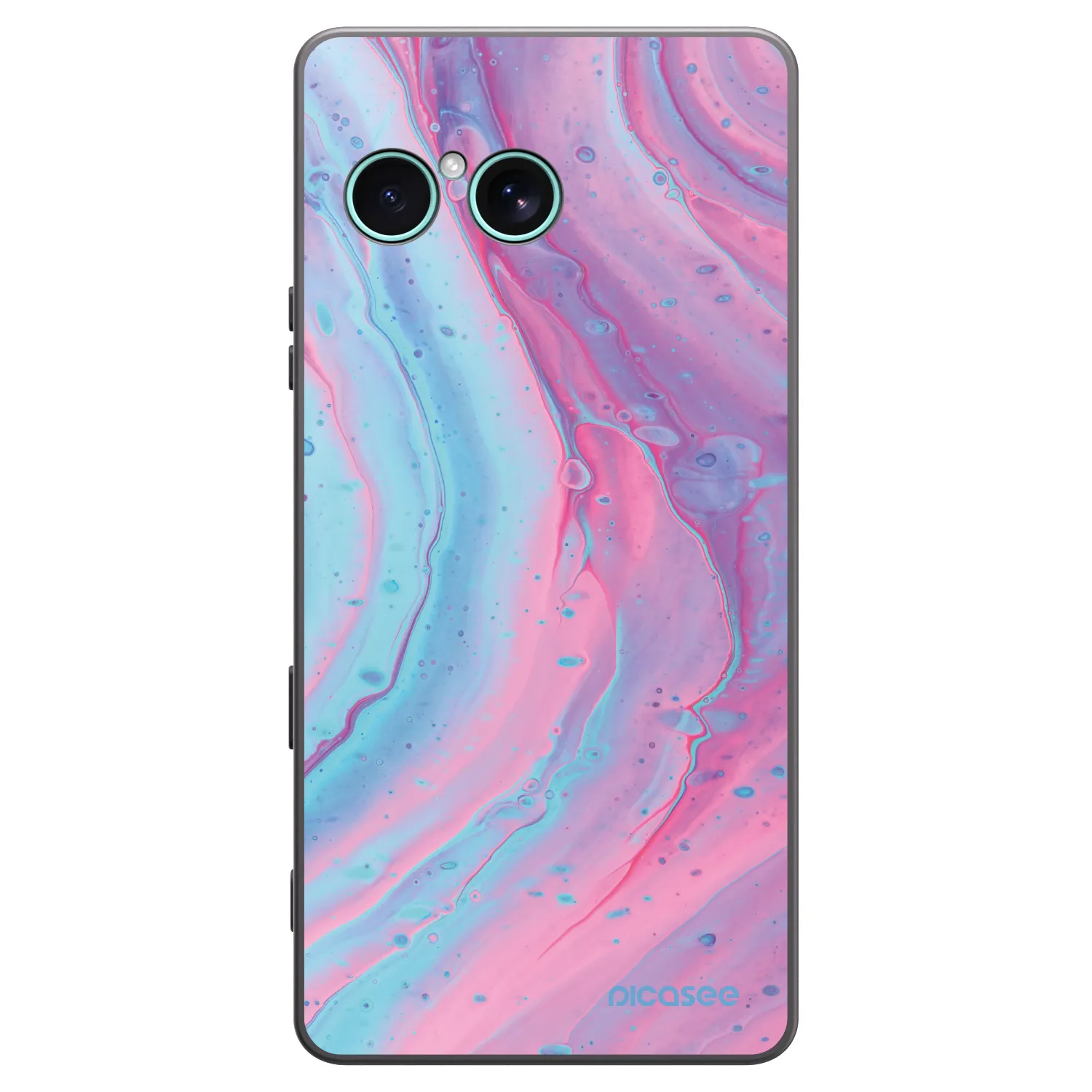 Picasee silikónový čierny obal pre Sony Xperia 10 VII - Pink liquid