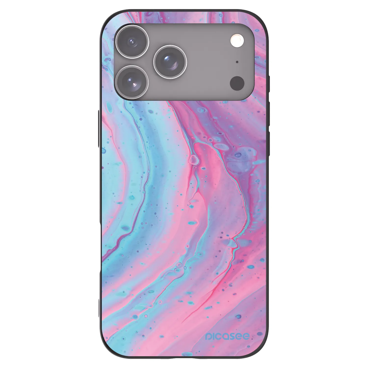 Picasee silikónový čierny obal pre Apple iPhone 18 Pro Max - Pink liquid