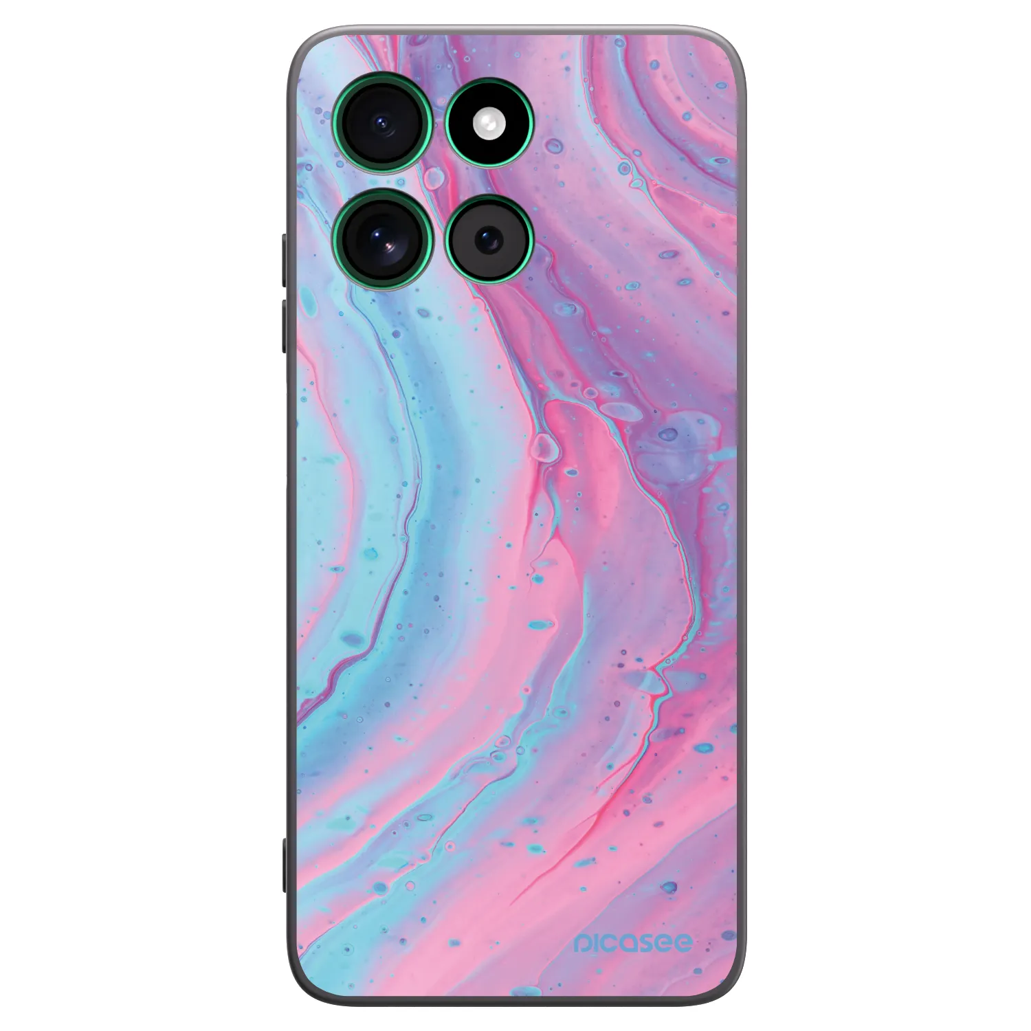 Picasee silikónový čierny obal pre Motorola Moto G57 Power - Pink liquid