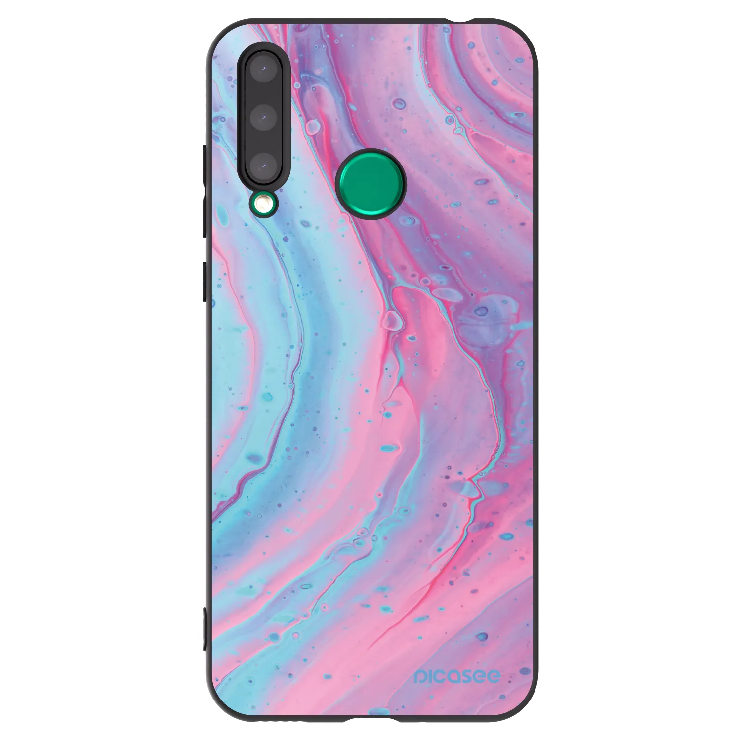 Picasee silikónový čierny obal pre Honor 20 Lite - Pink liquid