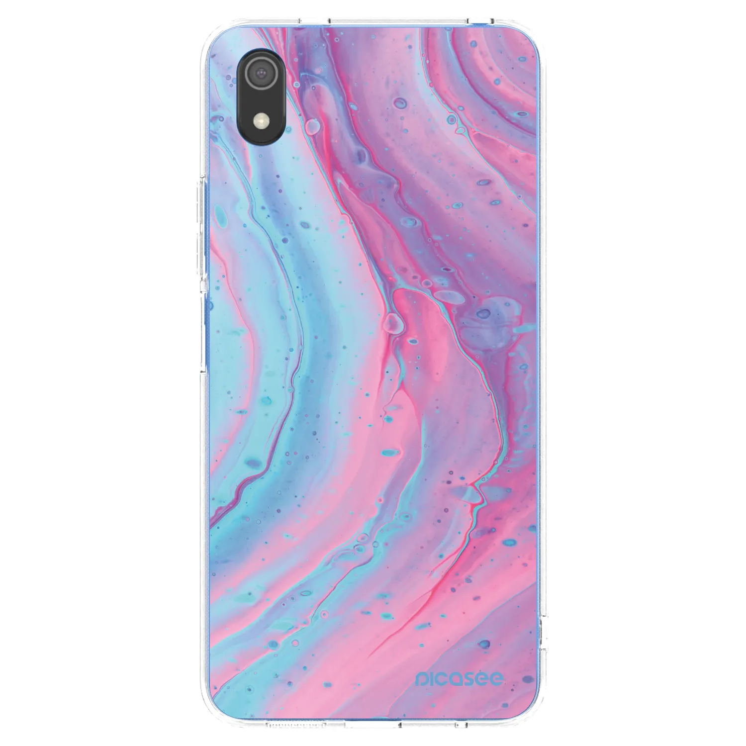 Picasee silikónový prehľadný obal pre Xiaomi Redmi 7A - Pink liquid