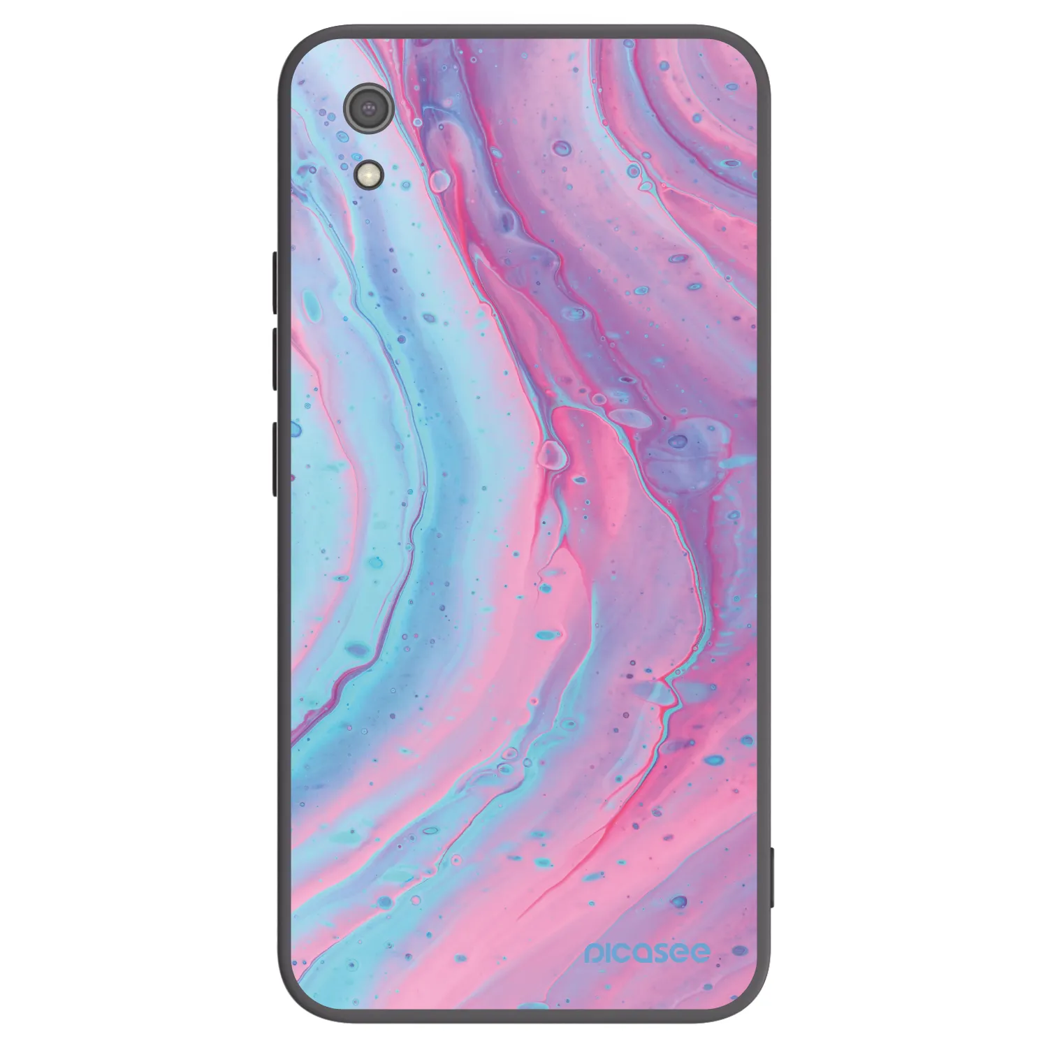 Picasee silikónový čierny obal pre Xiaomi Redmi 7A - Pink liquid
