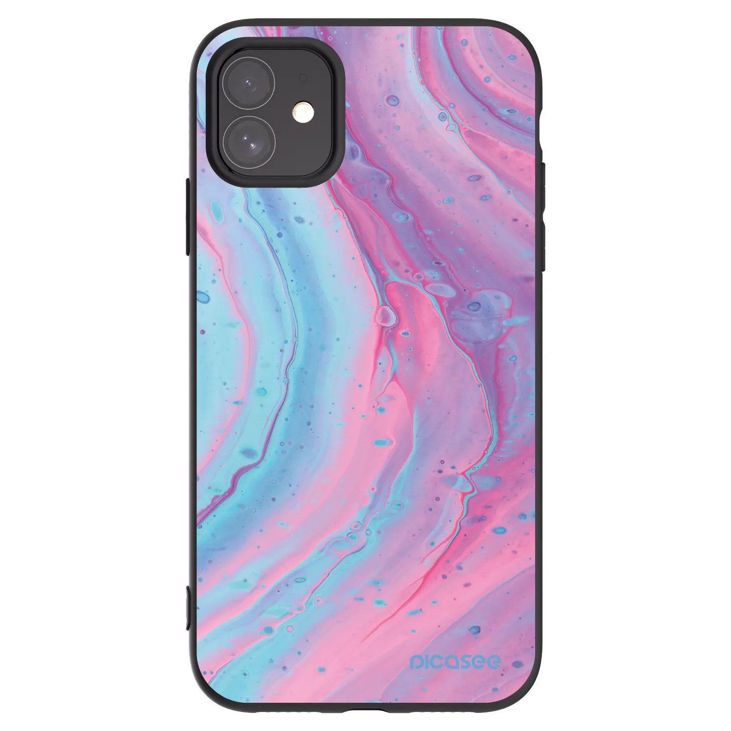 Picasee silikónový čierny obal pre Apple iPhone 11 - Pink liquid