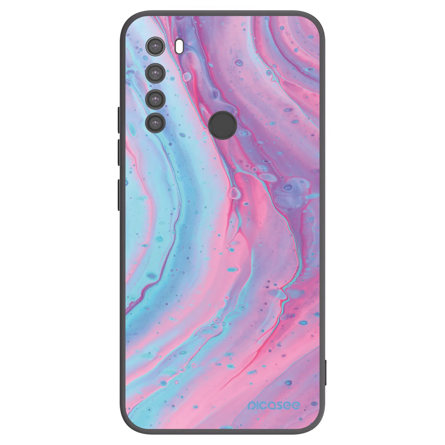 Picasee silikónový čierny obal pre Xiaomi Redmi Note 8 - Pink liquid